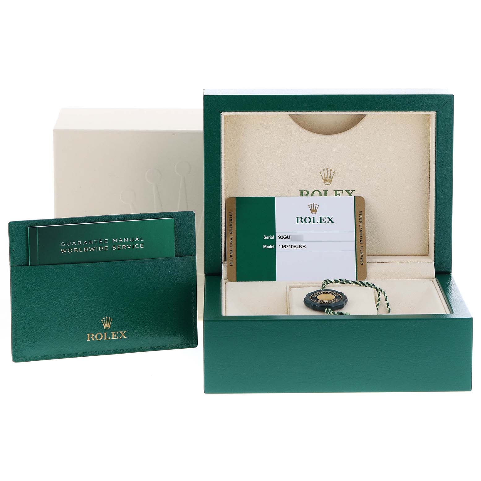 Rolex GMT Master II Batman Blue Black Ceramic Bezel Steel Watch 116710 BLNR Box Card