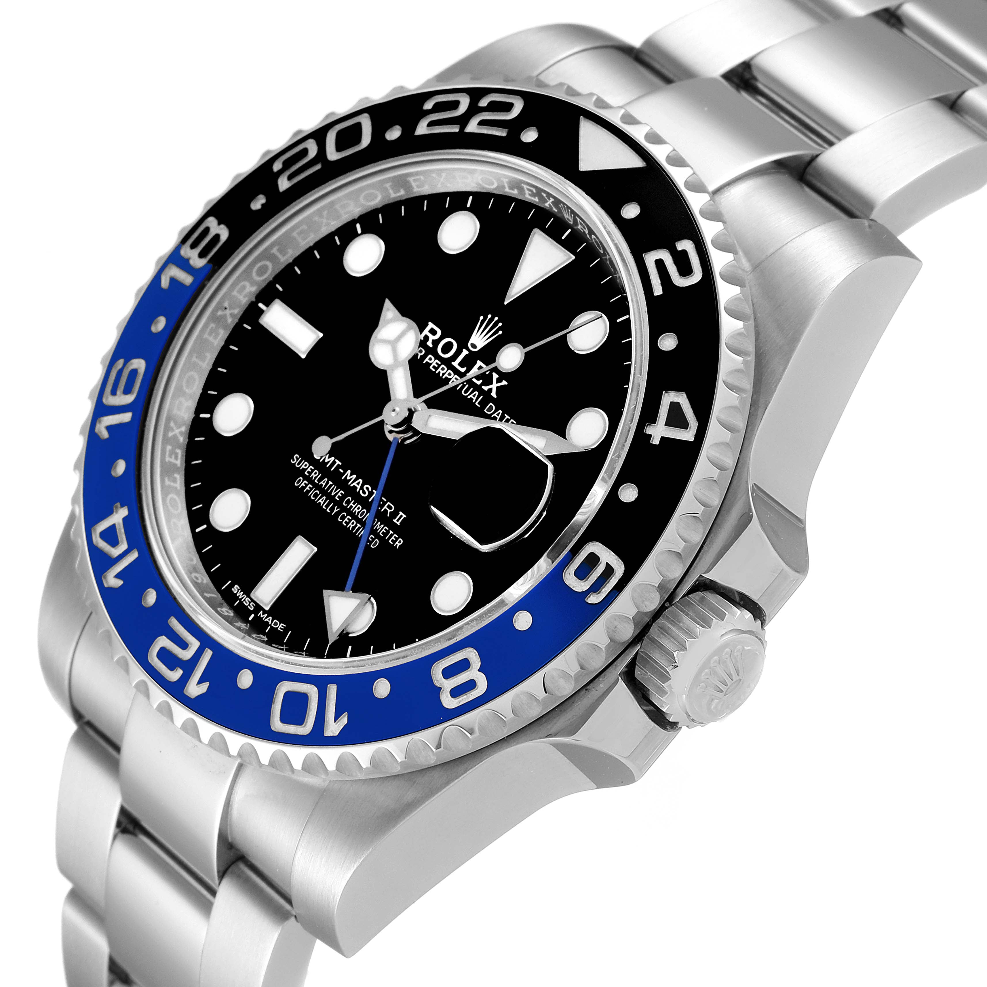 Rolex GMT Master II Batman Blue Black Ceramic Bezel Steel Watch 116710 Unworn