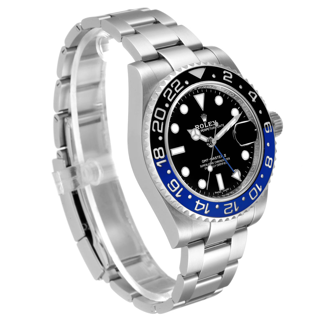 Rolex GMT Master II Batman Blue Black Ceramic Bezel Steel Watch 116710 Unworn