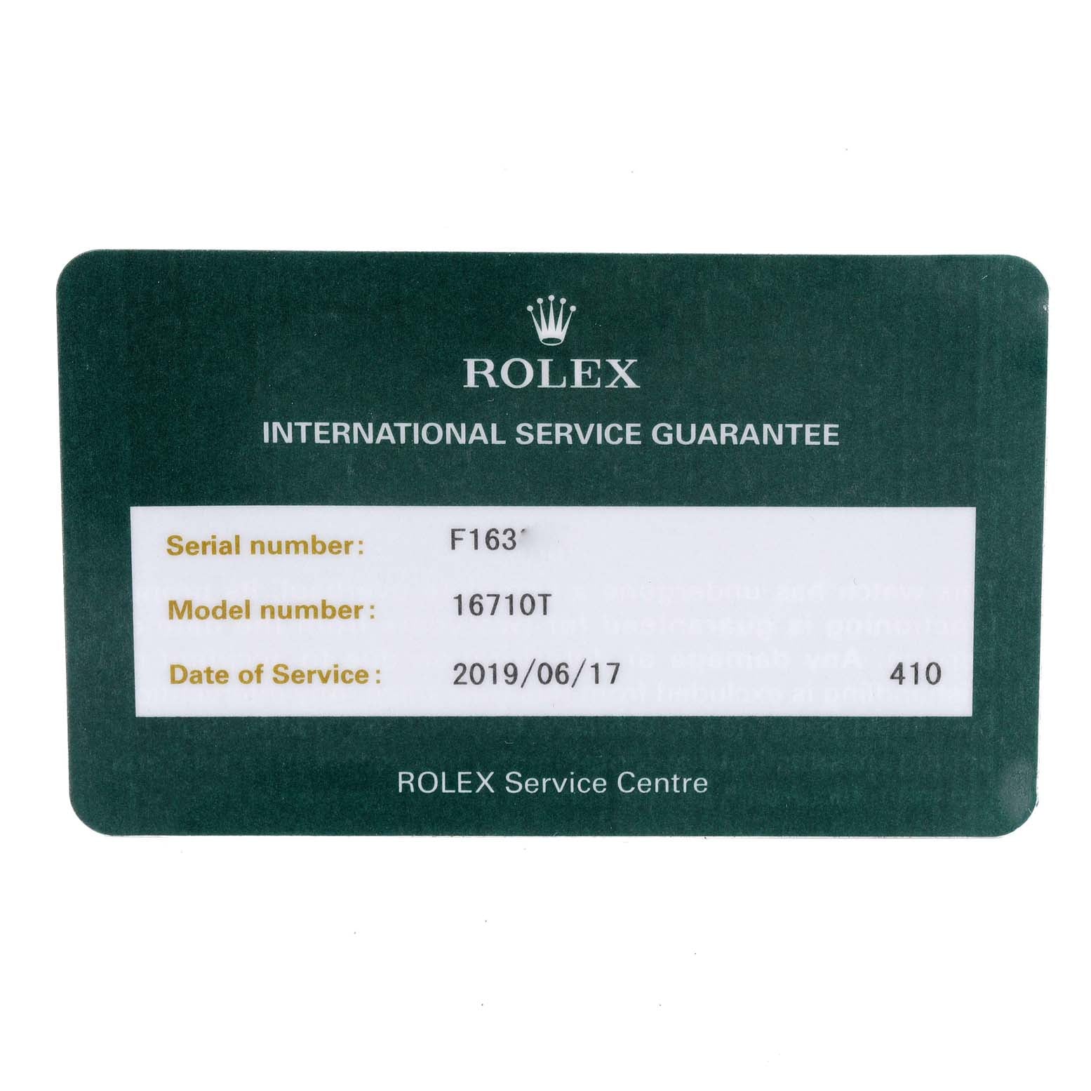 Rolex GMT Master II Black Bezel Steel Mens Watch 16710 Box Service Card