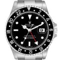 Rolex GMT Master II Black Bezel Steel Mens Watch 16710 Box Service Card