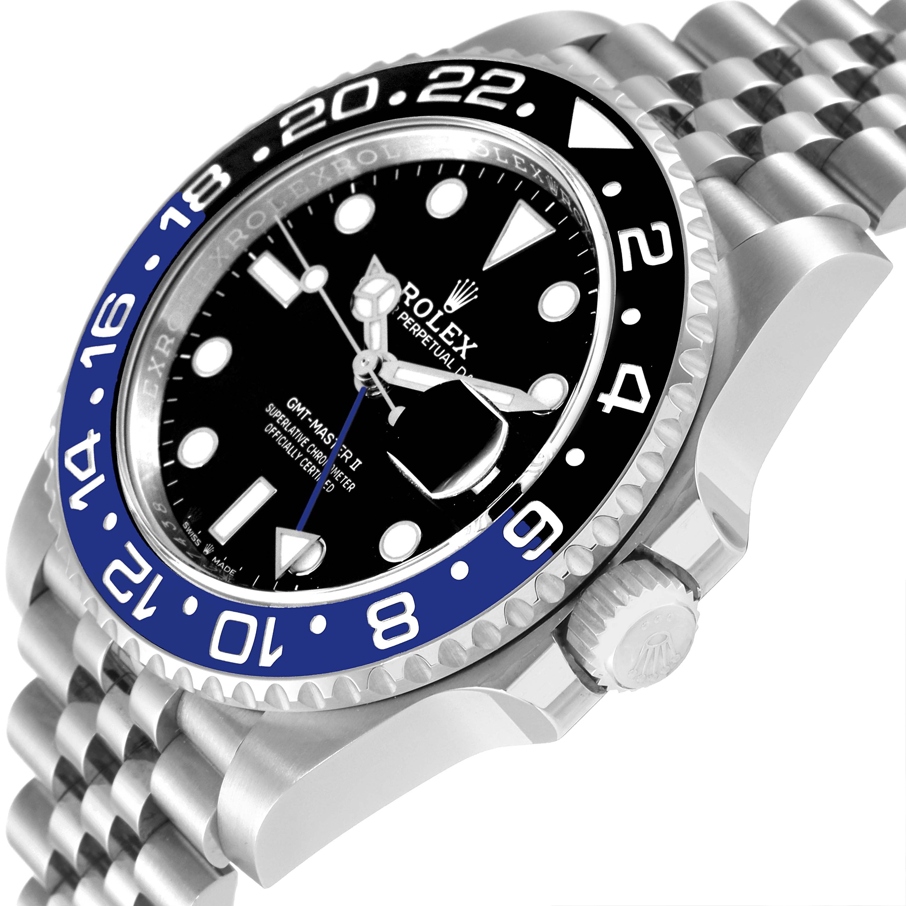 Rolex GMT Master II Black Blue Batgirl Jubilee Mens Watch 126710 Box Card