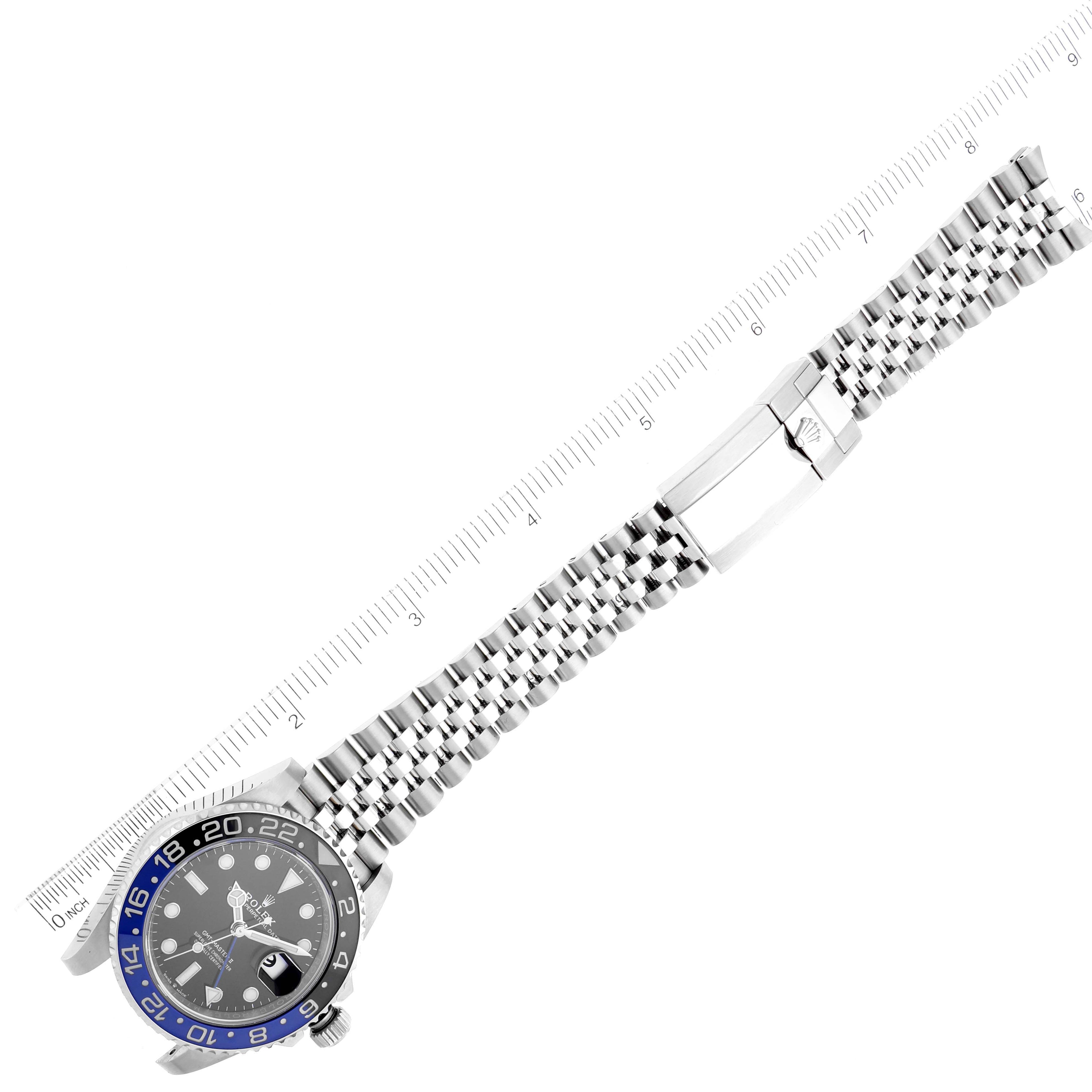 Rolex GMT Master II Black Blue Batgirl Jubilee Mens Watch 126710 Box Card