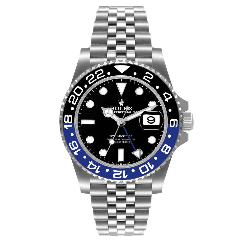 Rolex GMT Master II Black Blue Batgirl Jubilee Mens Watch 126710 Box Card