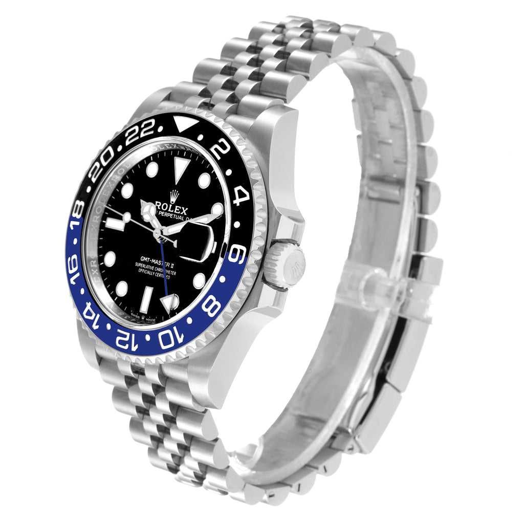 Rolex GMT Master II Black Blue Batgirl Jubilee Mens Watch 126710 Box Card