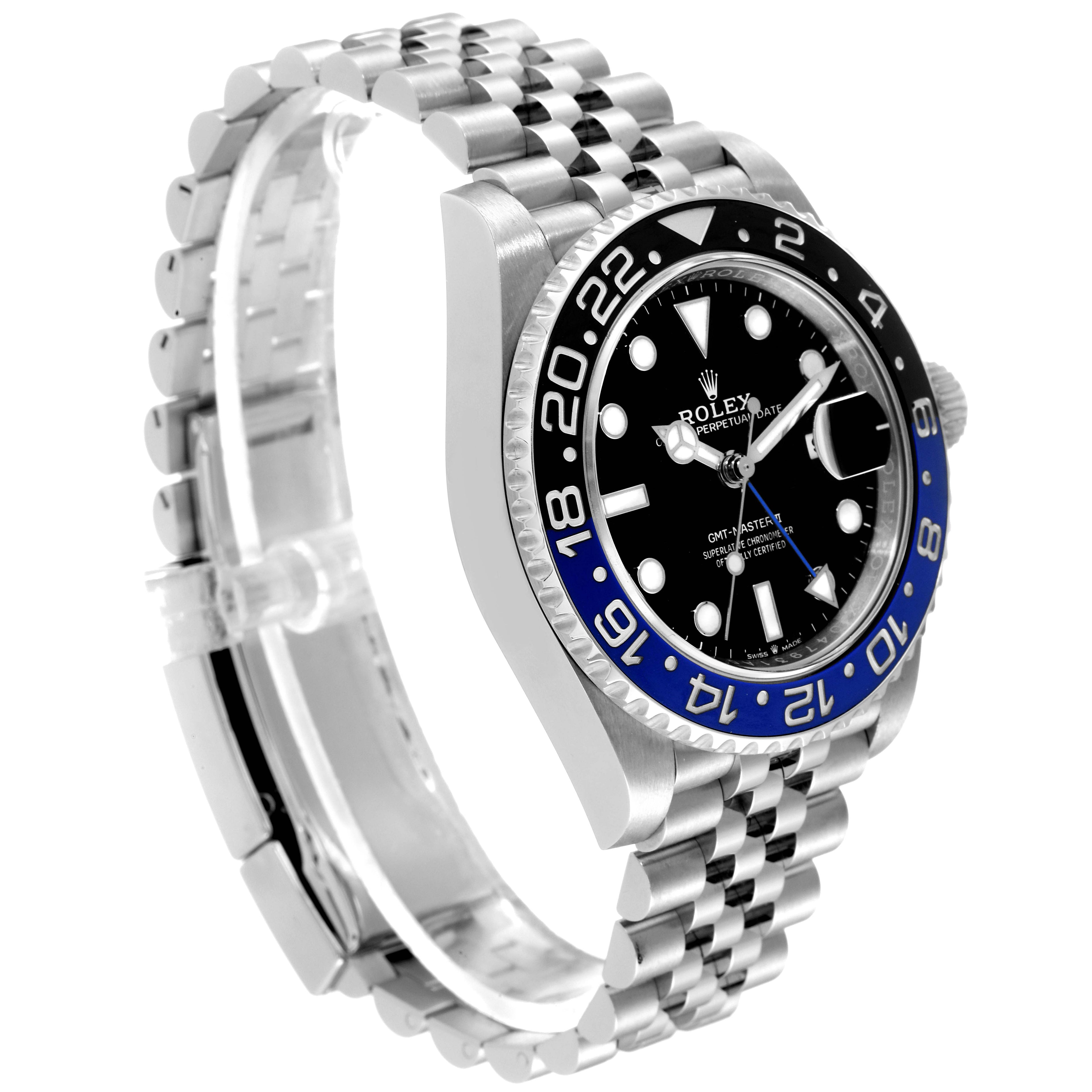 Rolex GMT Master II Black Blue Batgirl Jubilee Mens Watch 126710 Unworn