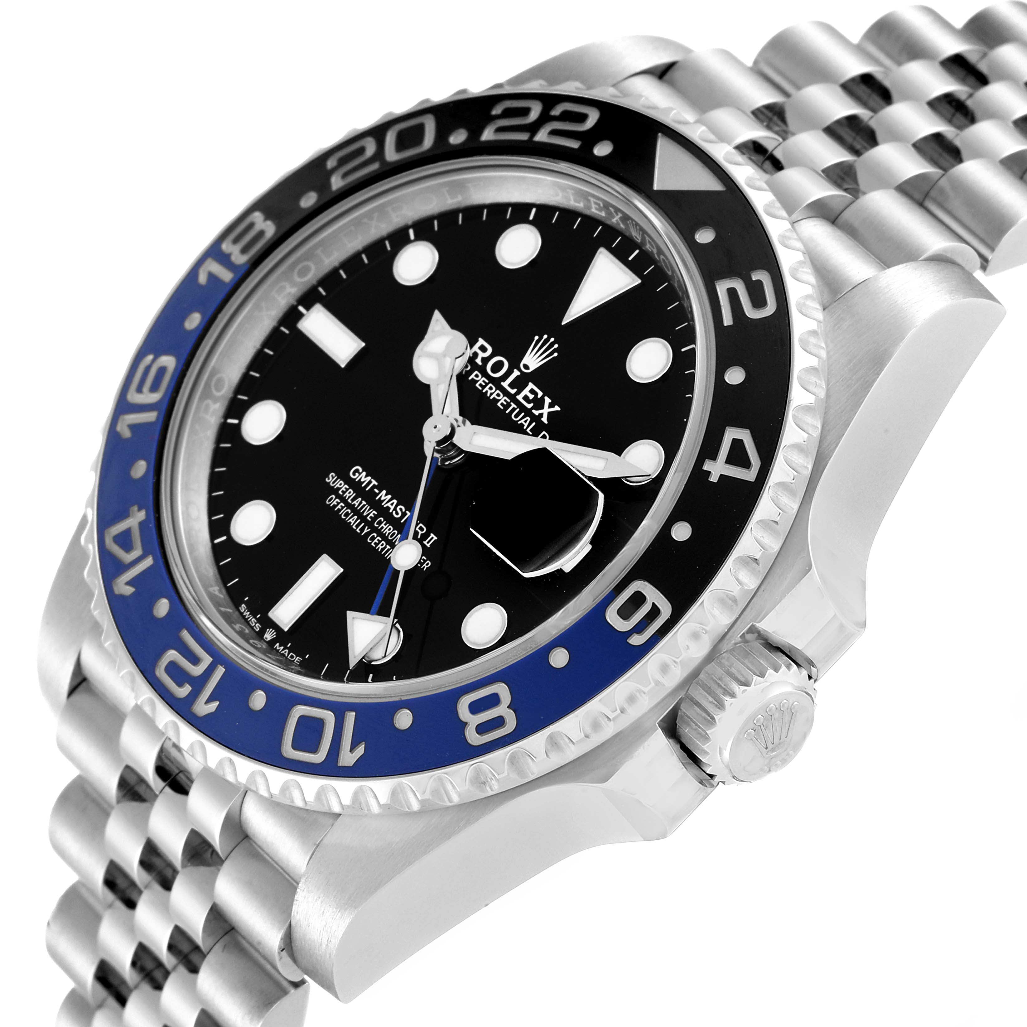 Rolex GMT Master II Black Blue Batgirl Jubilee Mens Watch 126710 Unworn