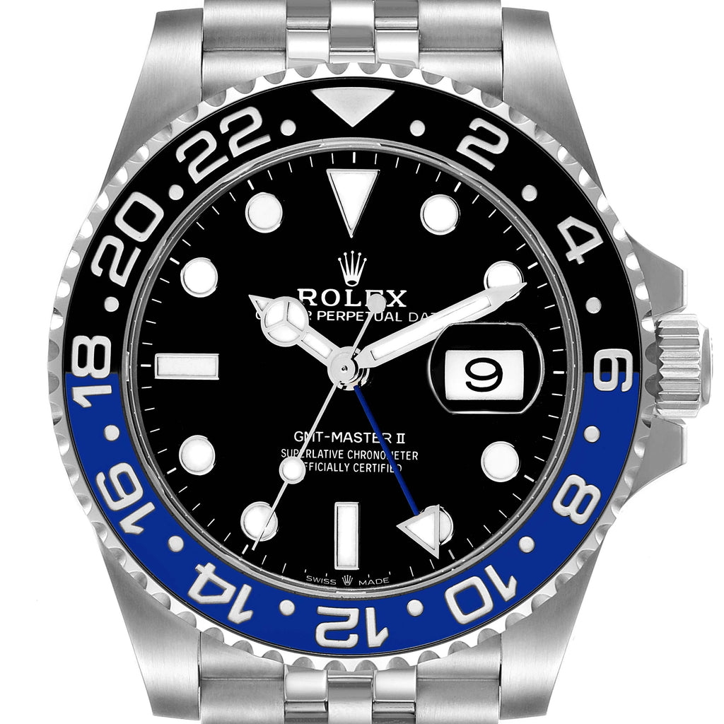 Rolex GMT Master II Black Blue Batgirl Jubilee Mens Watch 126710 Unworn