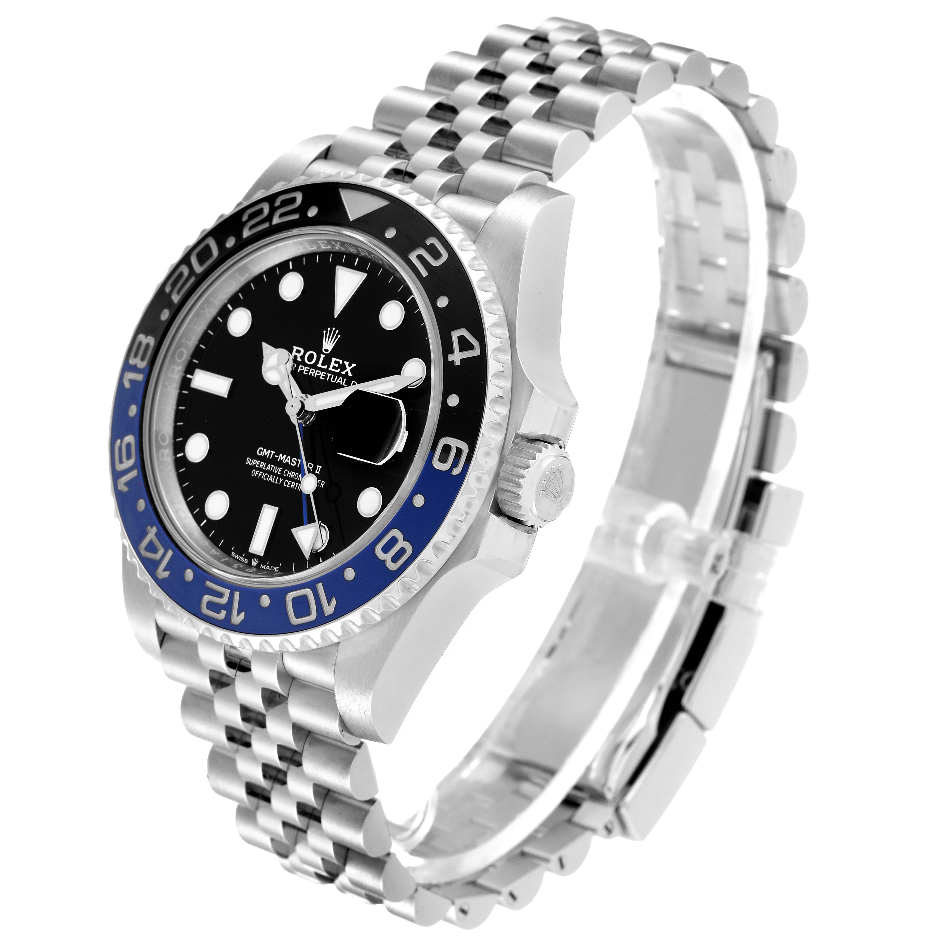 Rolex GMT Master II Black Blue Batgirl Jubilee Mens Watch 126710 Unworn