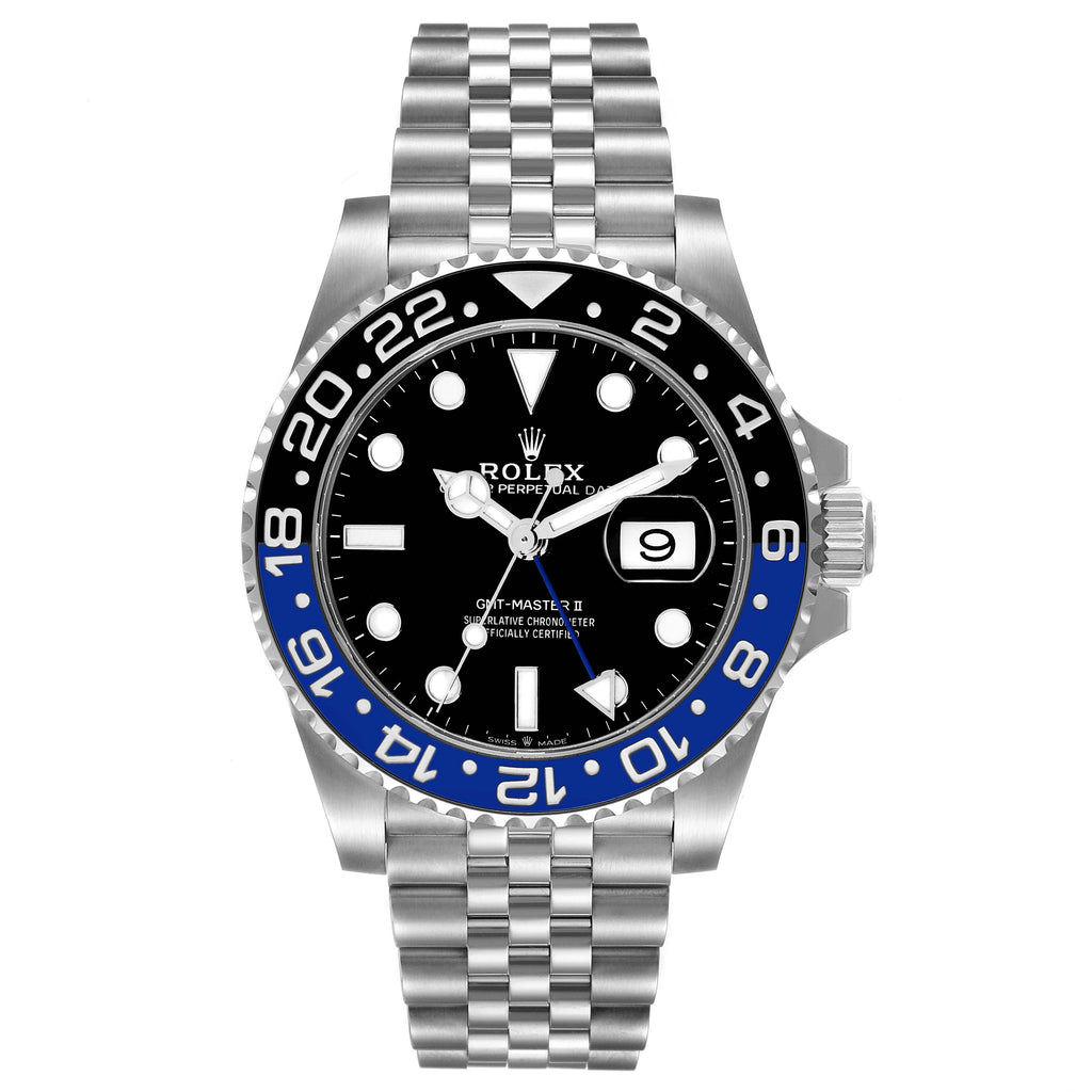 Rolex GMT Master II Black Blue Batgirl Jubilee Mens Watch 126710 Unworn