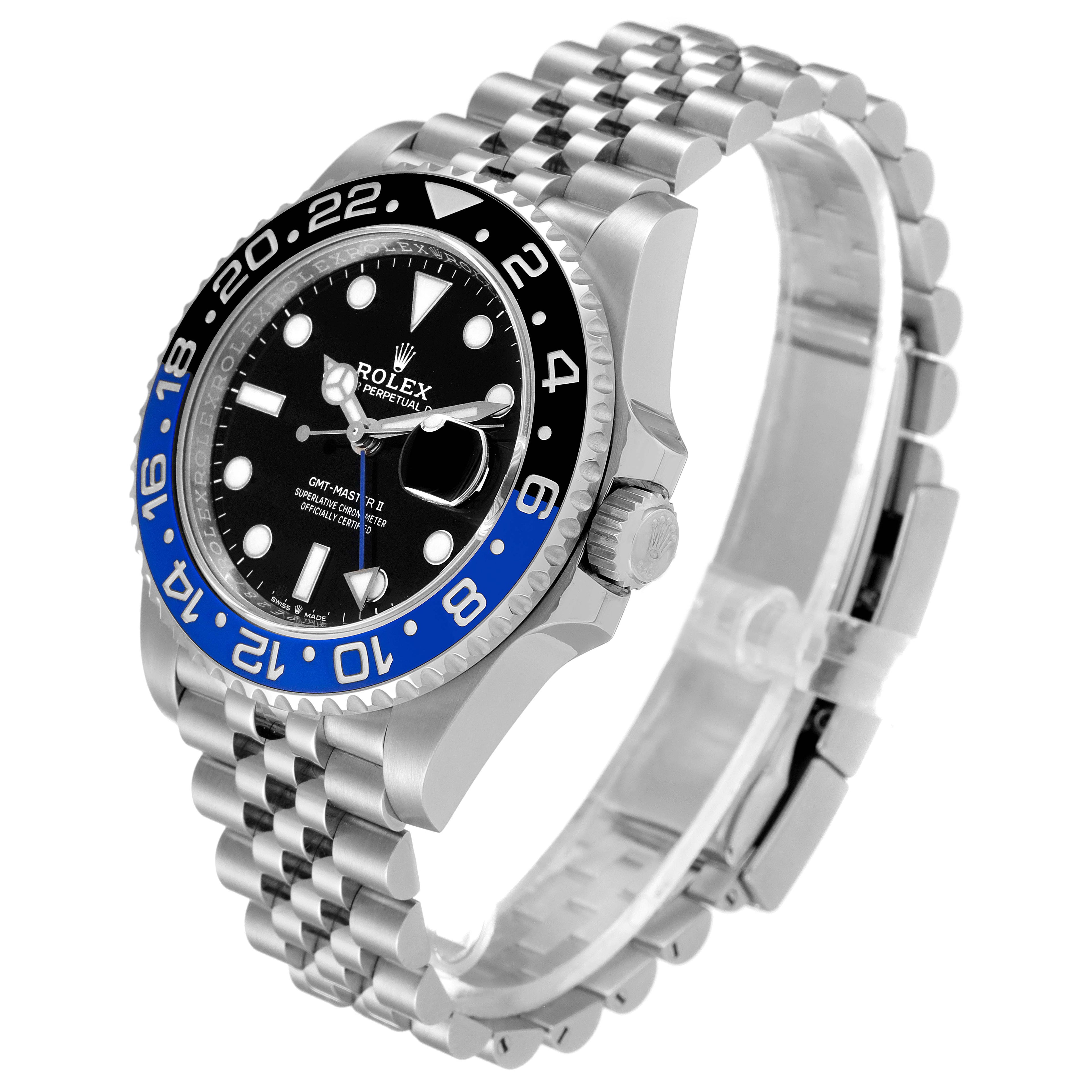 Rolex GMT Master II Black Blue Batman Batgirl Steel Mens Watch 126710 Unworn