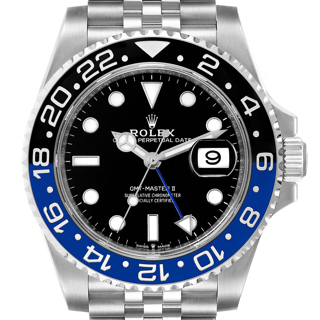Rolex GMT Master II Black Blue Batman Batgirl Steel Mens Watch 126710 Unworn