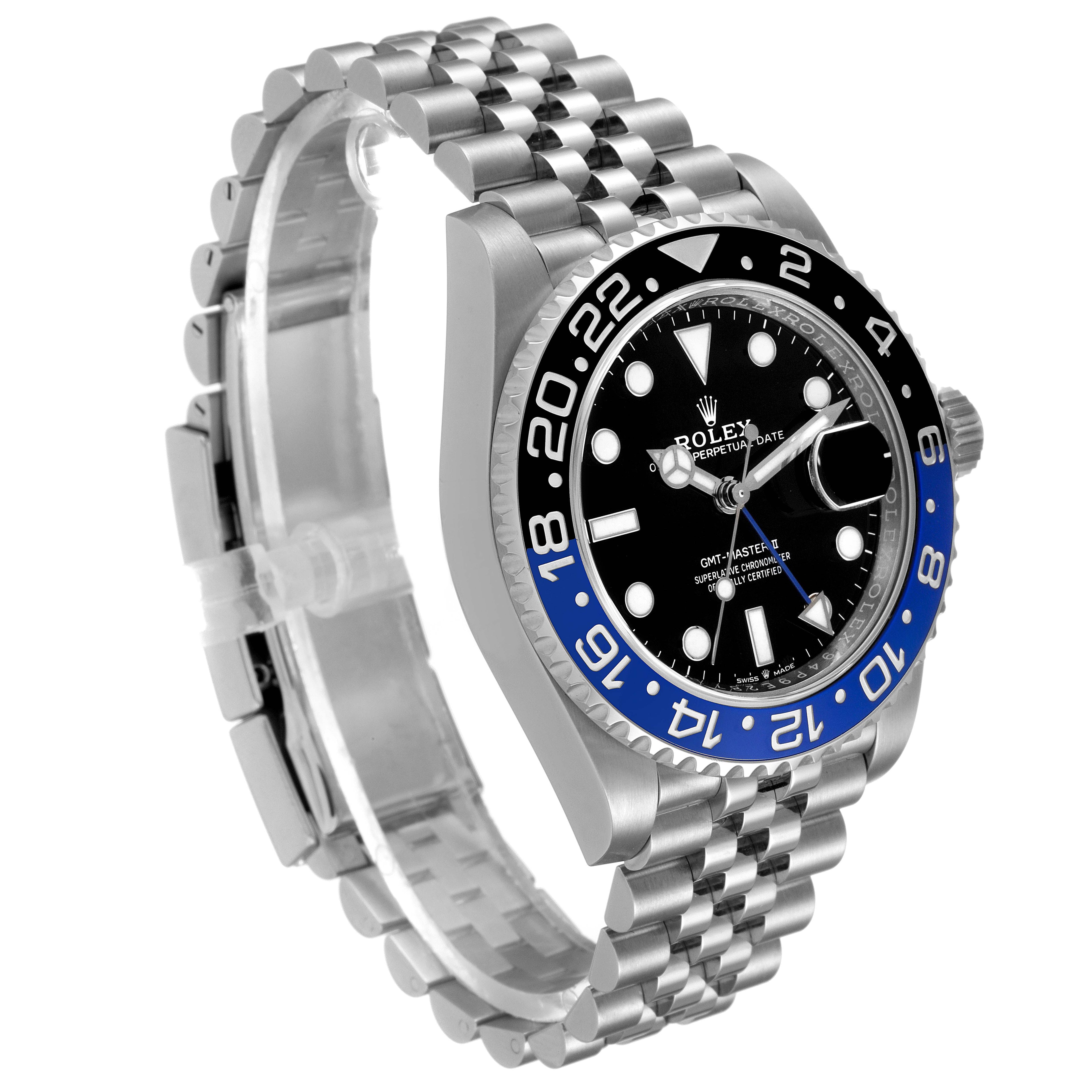 Rolex GMT Master II Black Blue Batman Batgirl Steel Mens Watch 126710 Unworn
