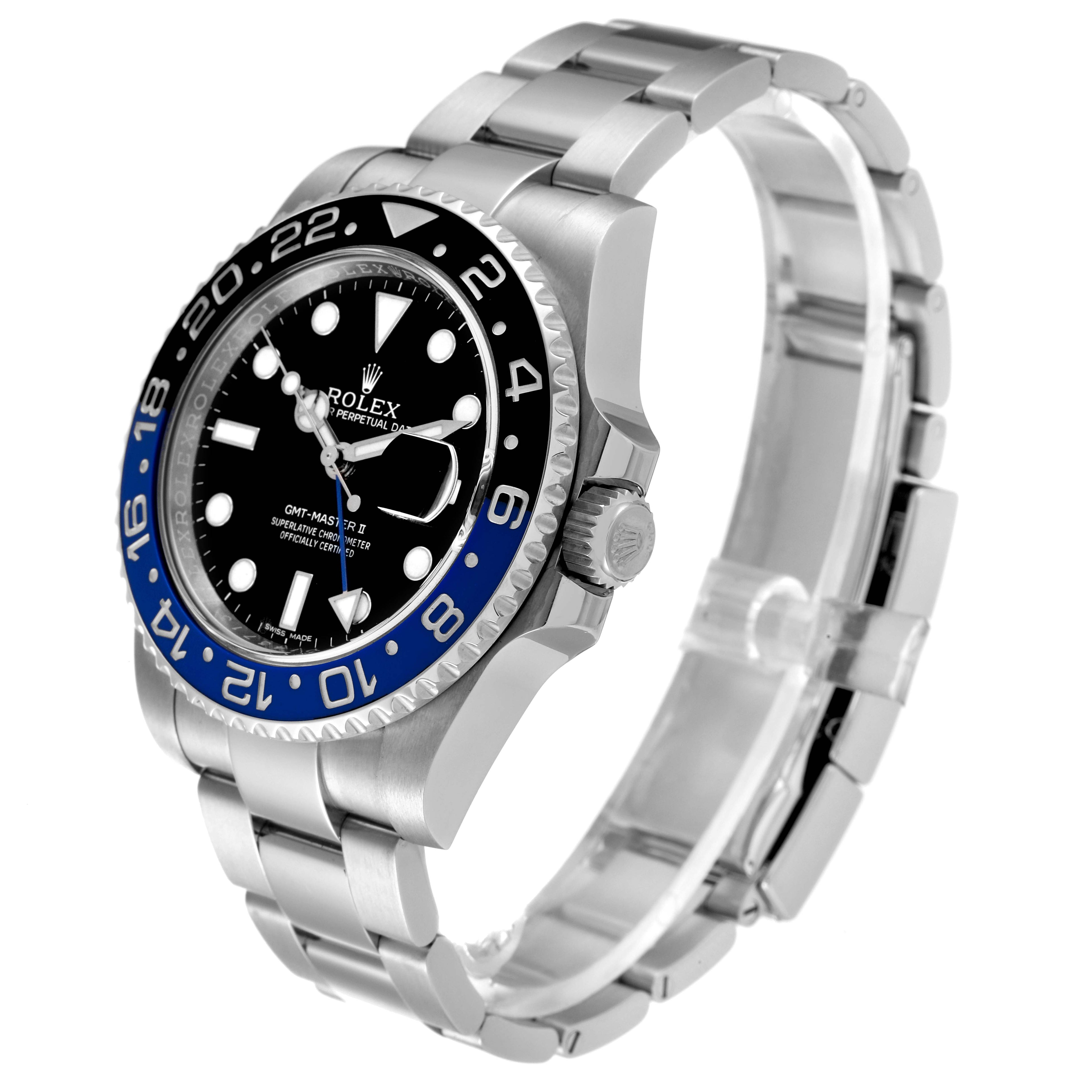 Rolex GMT Master II Black Blue Batman Ceramic Bezel Mens Watch 116710 Box Card