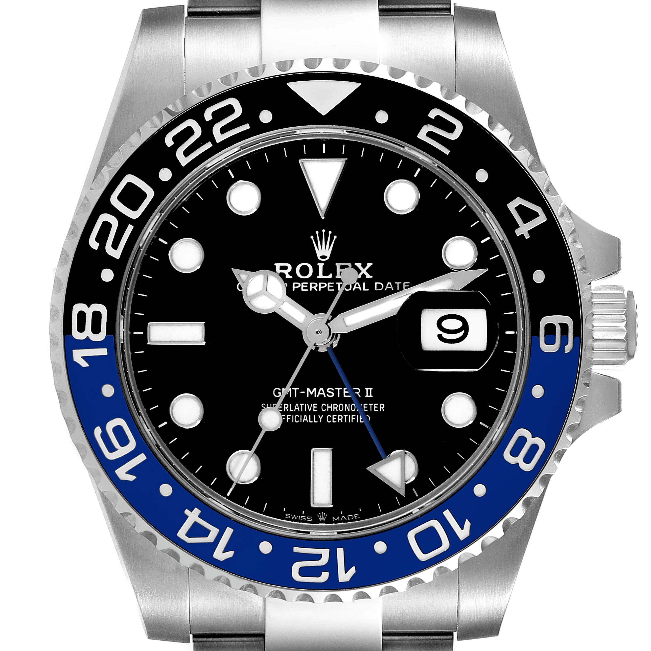 Rolex GMT Master II Black Blue Batman Ceramic Bezel Steel Mens Watch 126710