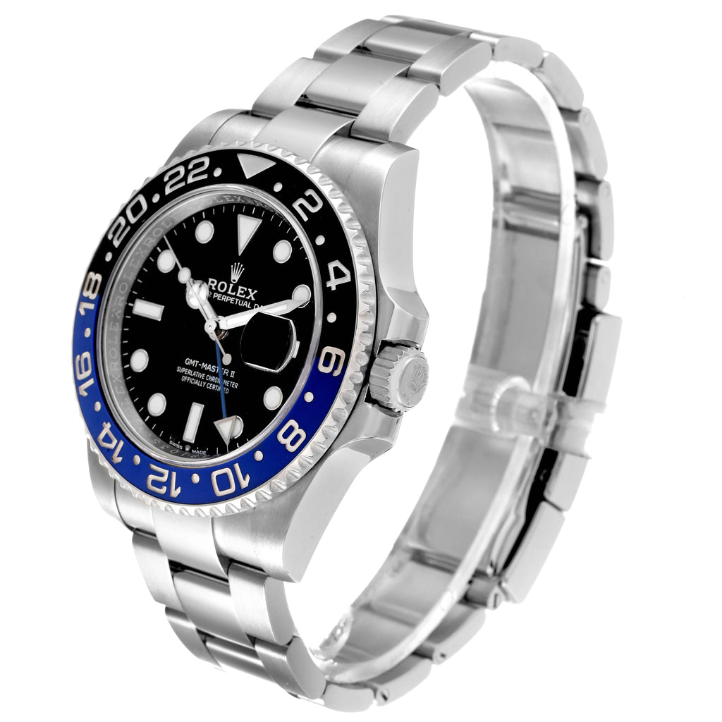 Rolex GMT Master II Black Blue Batman Ceramic Bezel Steel Mens Watch 126710
