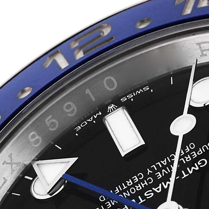 Rolex GMT Master II Black Blue Batman Ceramic Bezel Steel Mens Watch 126710