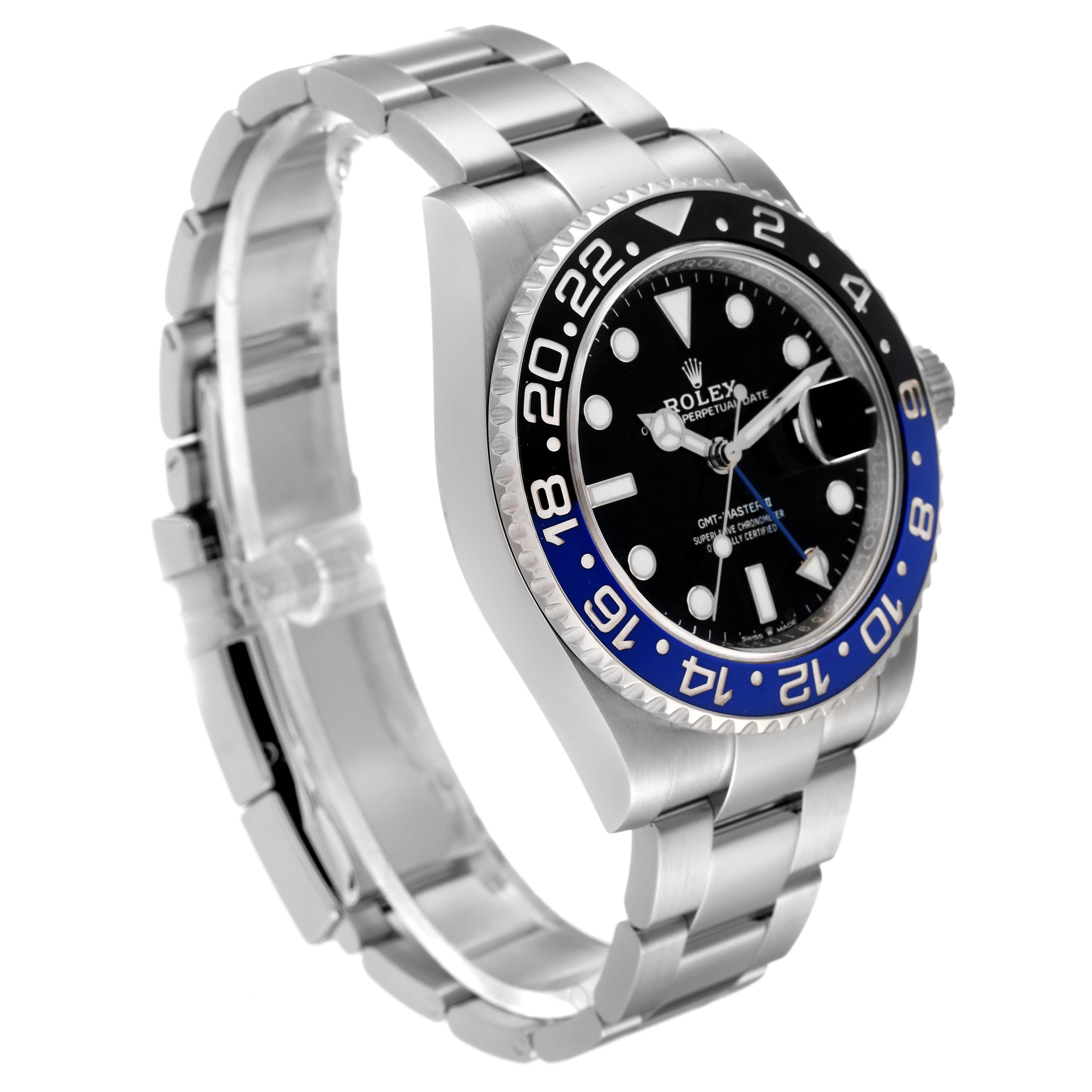 Rolex GMT Master II Black Blue Batman Ceramic Bezel Steel Mens Watch 126710