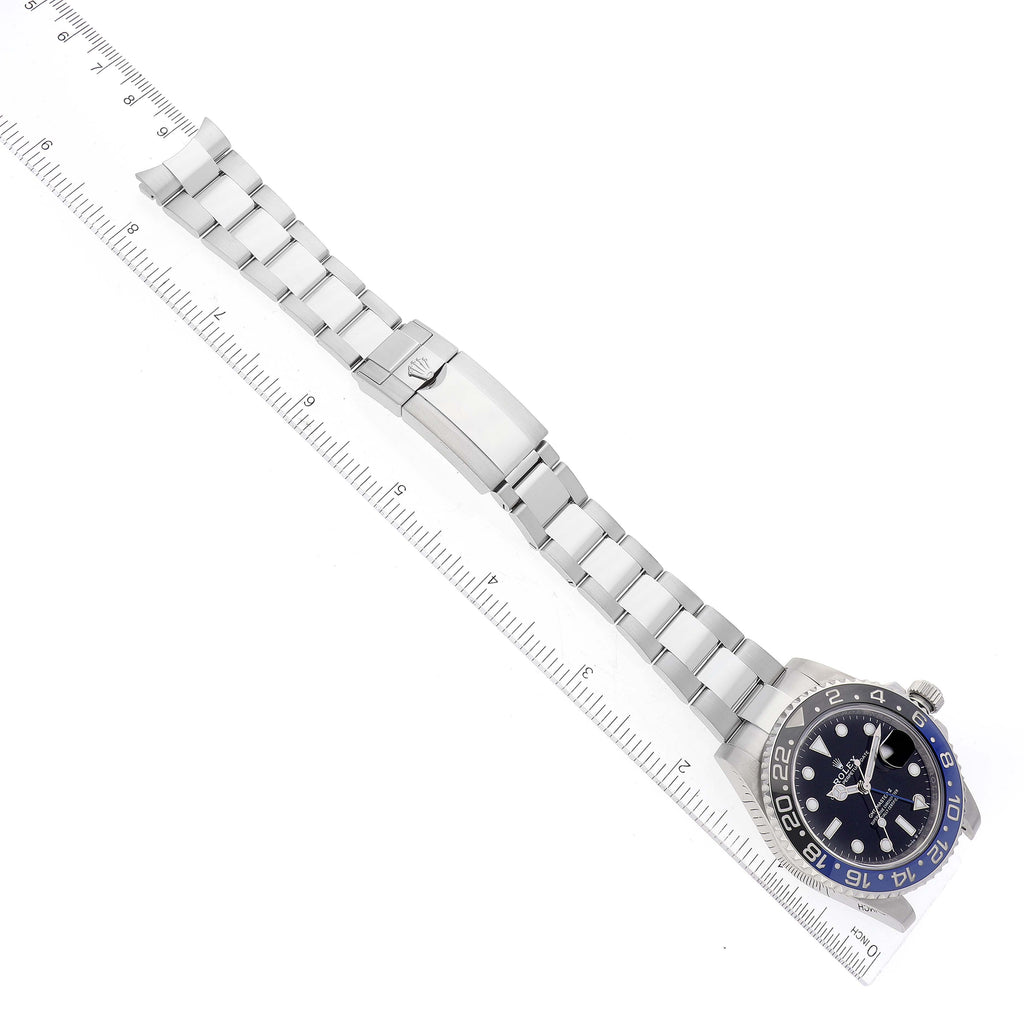 Rolex GMT Master II Black Blue Batman Ceramic Bezel Steel Mens Watch 126710