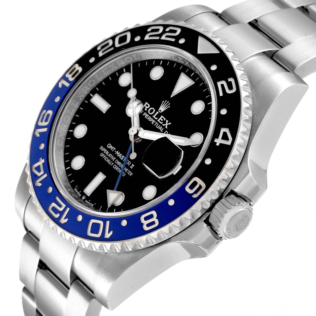 Rolex GMT Master II Black Blue Batman Ceramic Bezel Steel Mens Watch 126710
