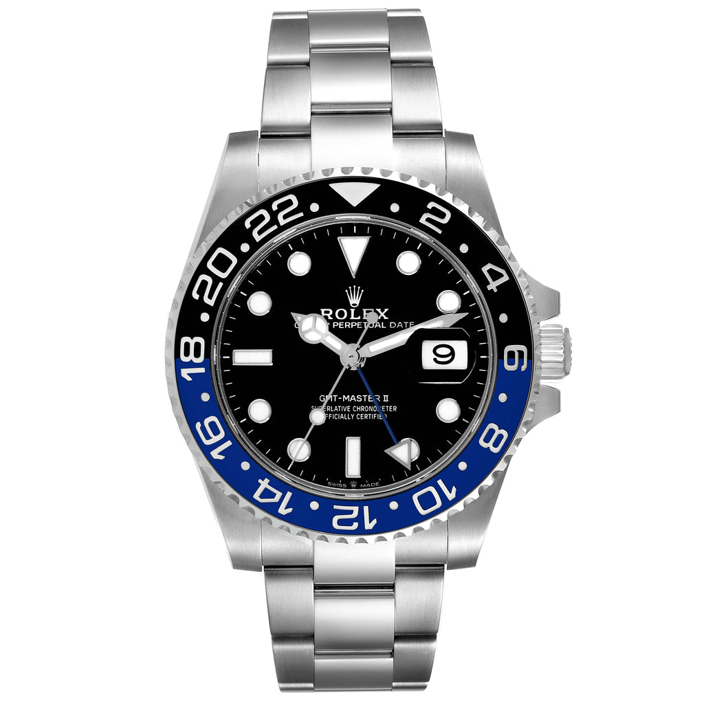 Rolex GMT Master II Black Blue Batman Ceramic Bezel Steel Mens Watch 126710