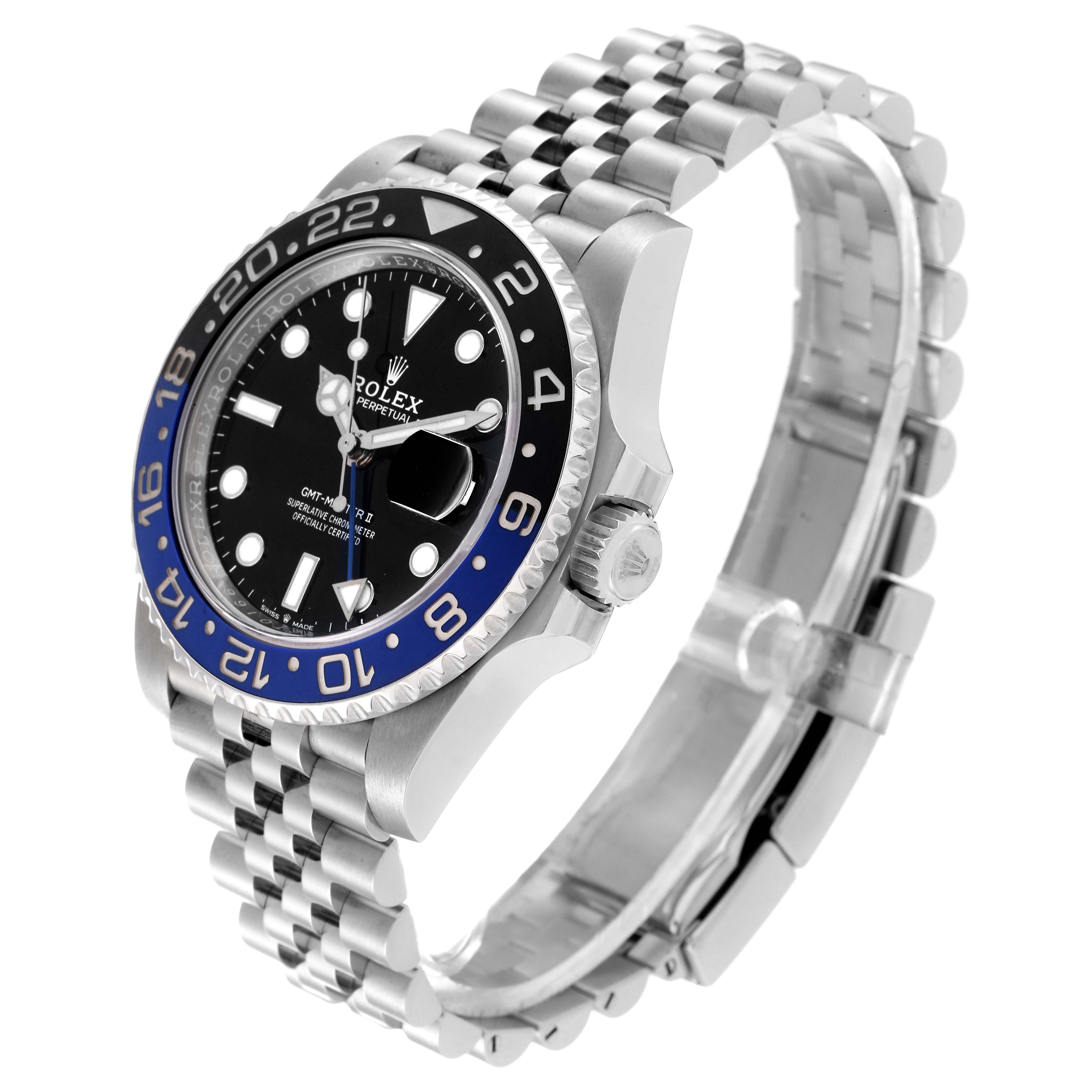 Rolex GMT Master II Black Blue Batgirl Jubilee Mens Watch 126710 BLNR Box Card