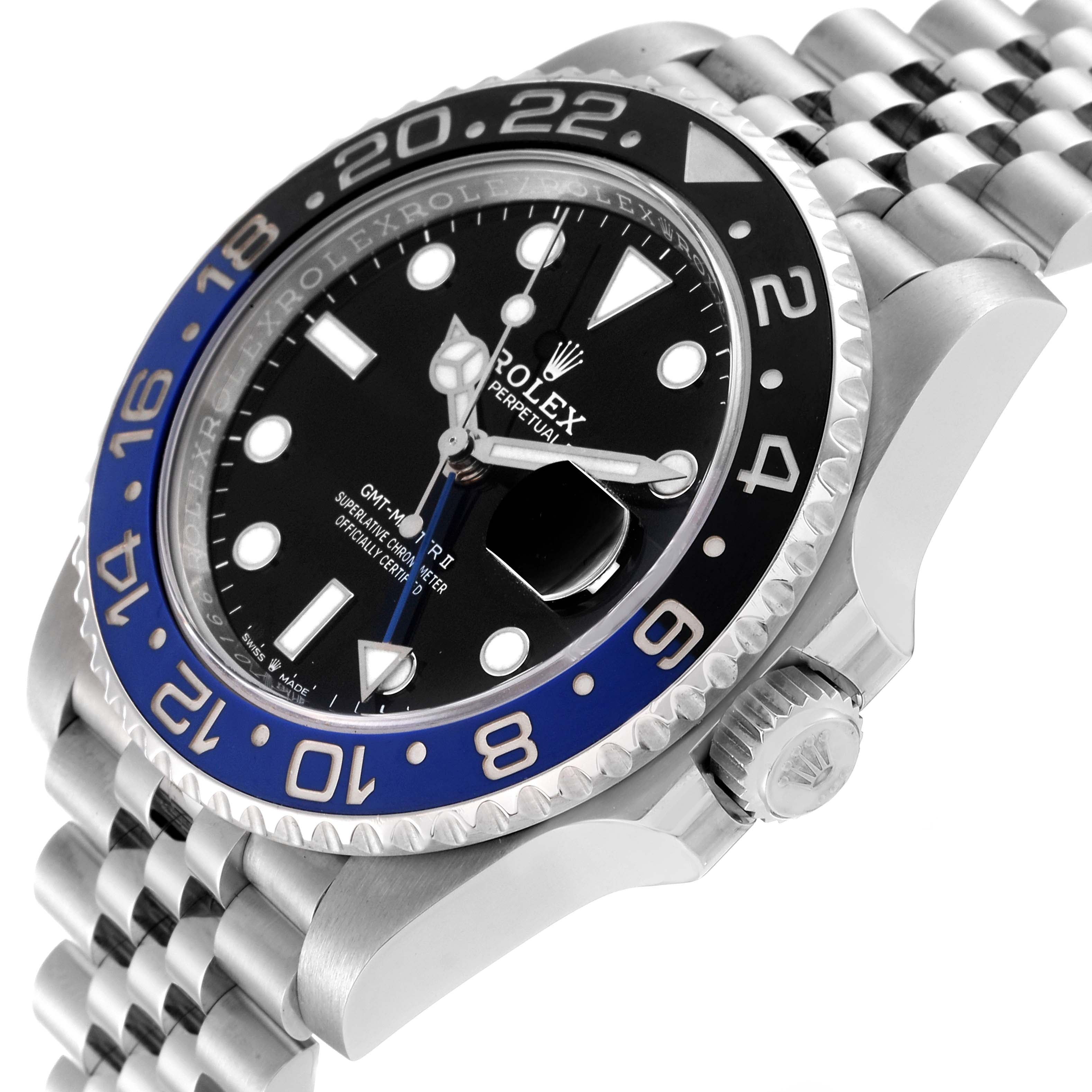Rolex GMT Master II Black Blue Batgirl Jubilee Mens Watch 126710 BLNR Box Card