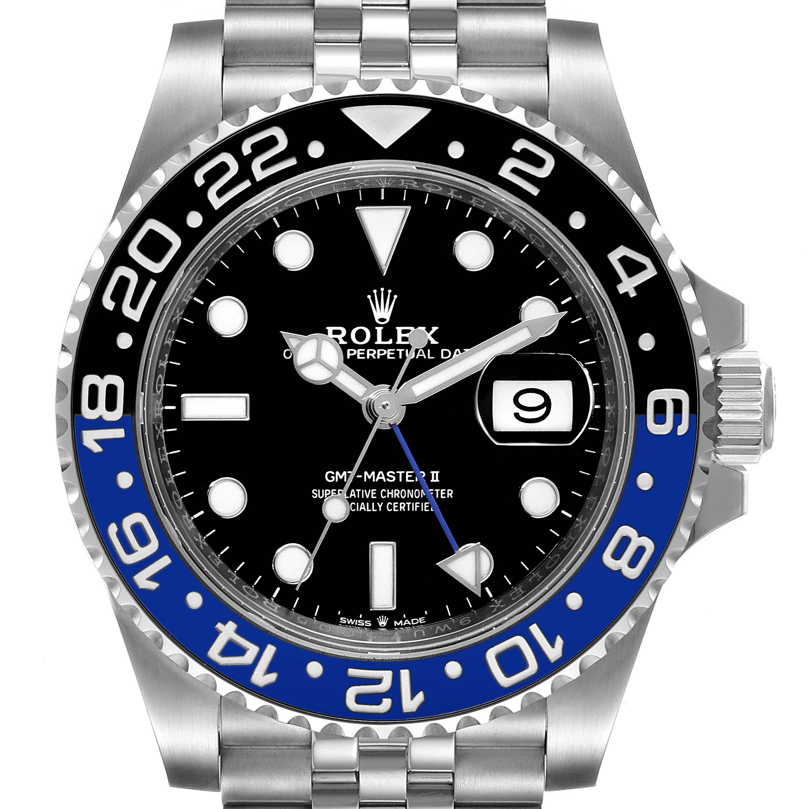 Rolex GMT Master II Black Blue Batman Batgirl Mens Watch 126710 Box Card