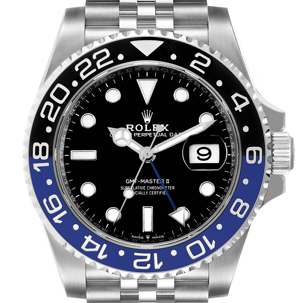 Rolex GMT Master II Black Blue Batman Jubilee Mens Watch 126710 Box Card