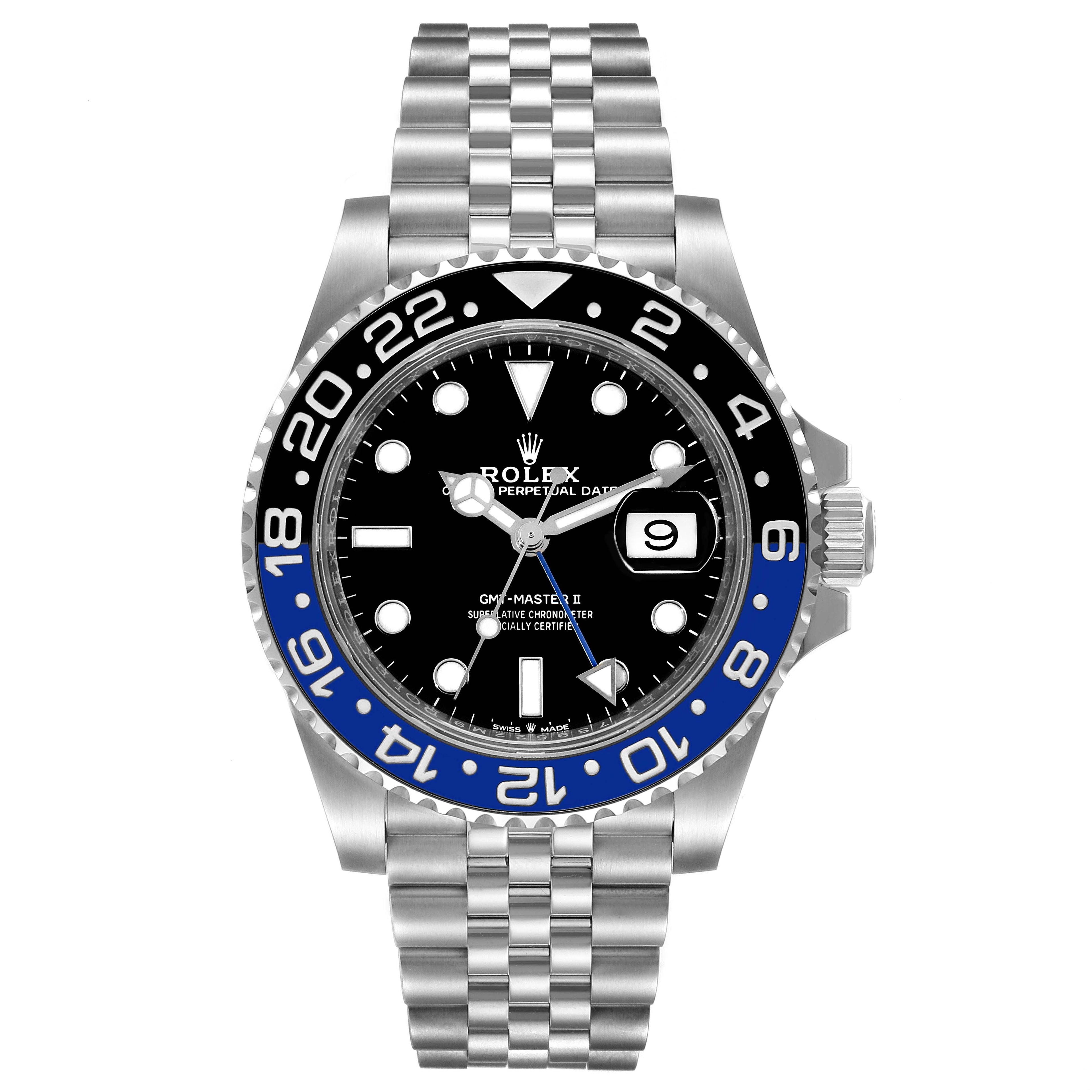 Rolex GMT Master II Black Blue Batman Jubilee Mens Watch 126710 BLNR Unworn
