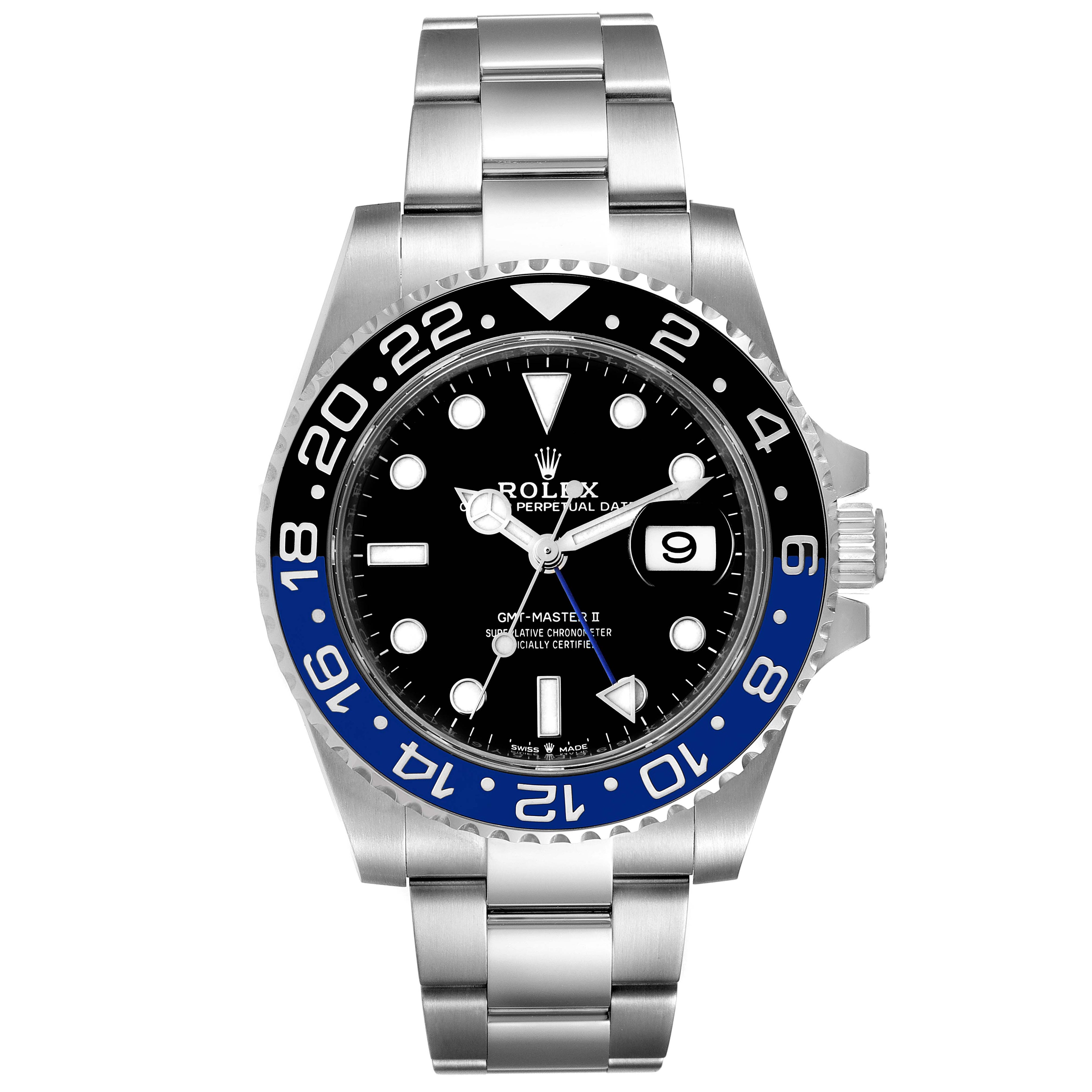 Rolex GMT Master II Black Blue Batman Steel Mens Watch 126710 BLNR Unworn