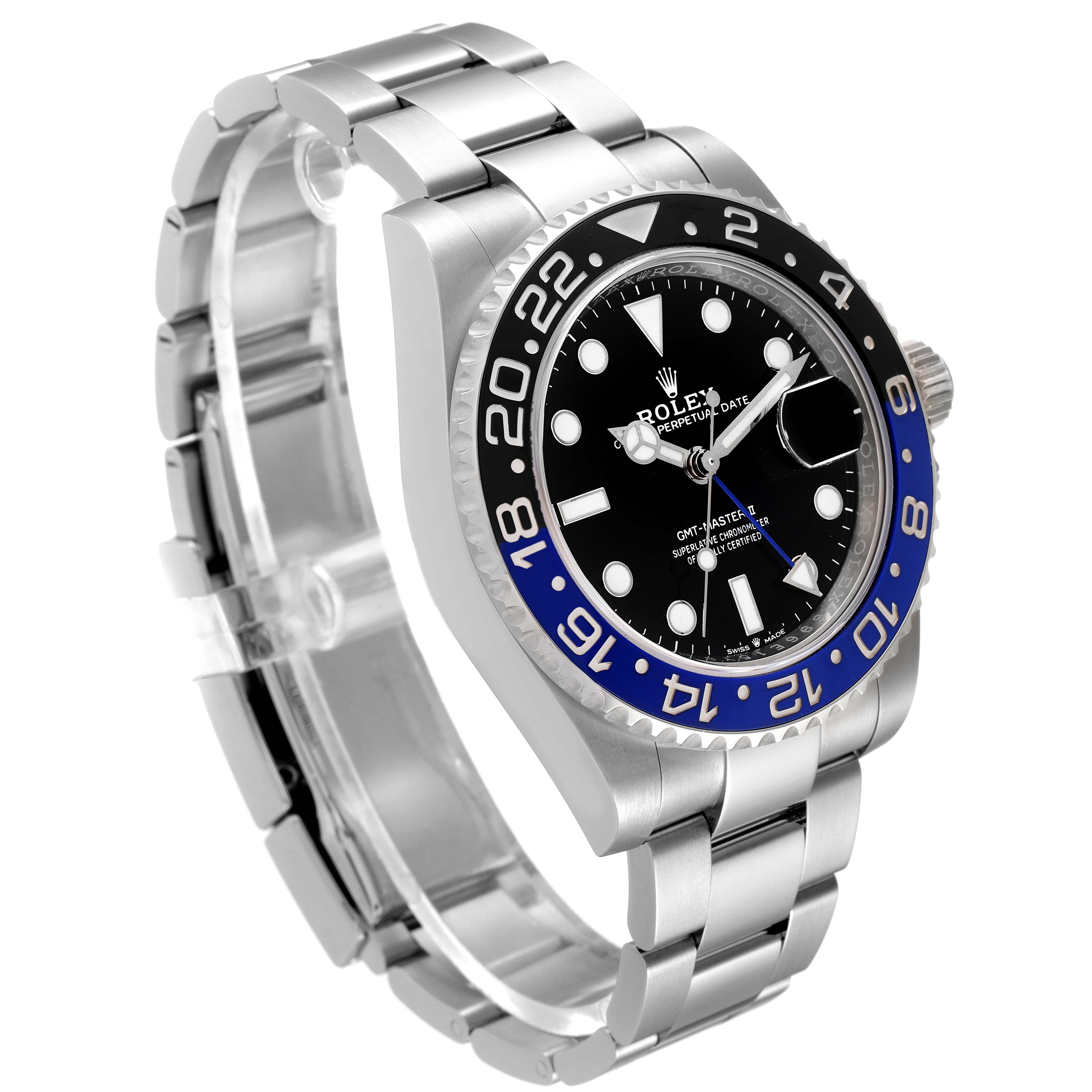 Rolex GMT Master II Black Blue Batman Steel Mens Watch 126710 BLNR Unworn