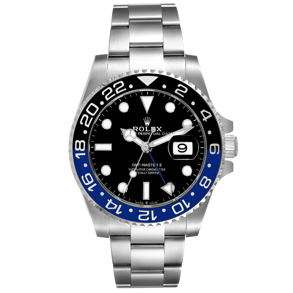 Rolex GMT Master II Black Blue Batman Steel Mens Watch 126710 Unworn