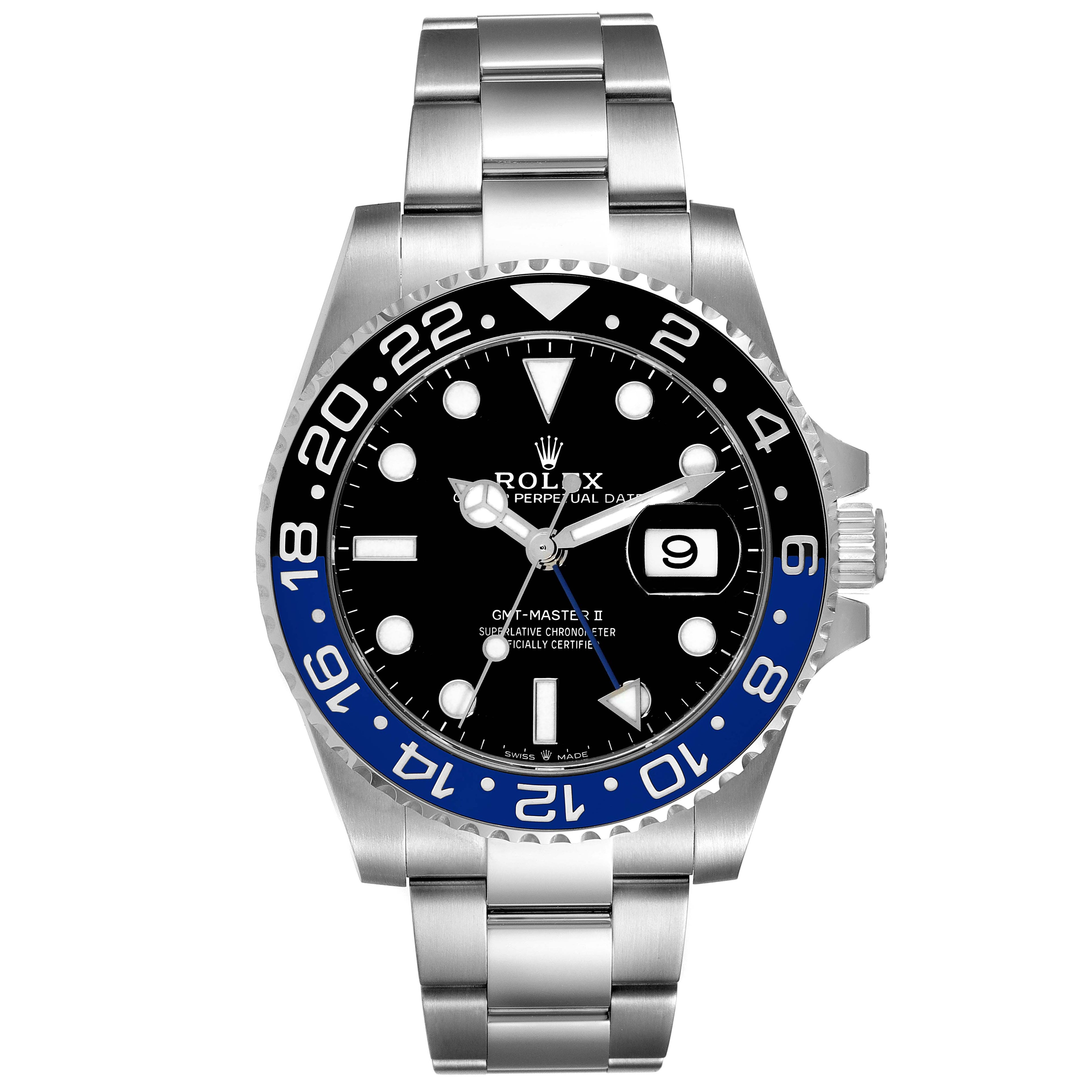Rolex GMT Master II Black Blue Batman Steel Mens Watch 126710 Unworn