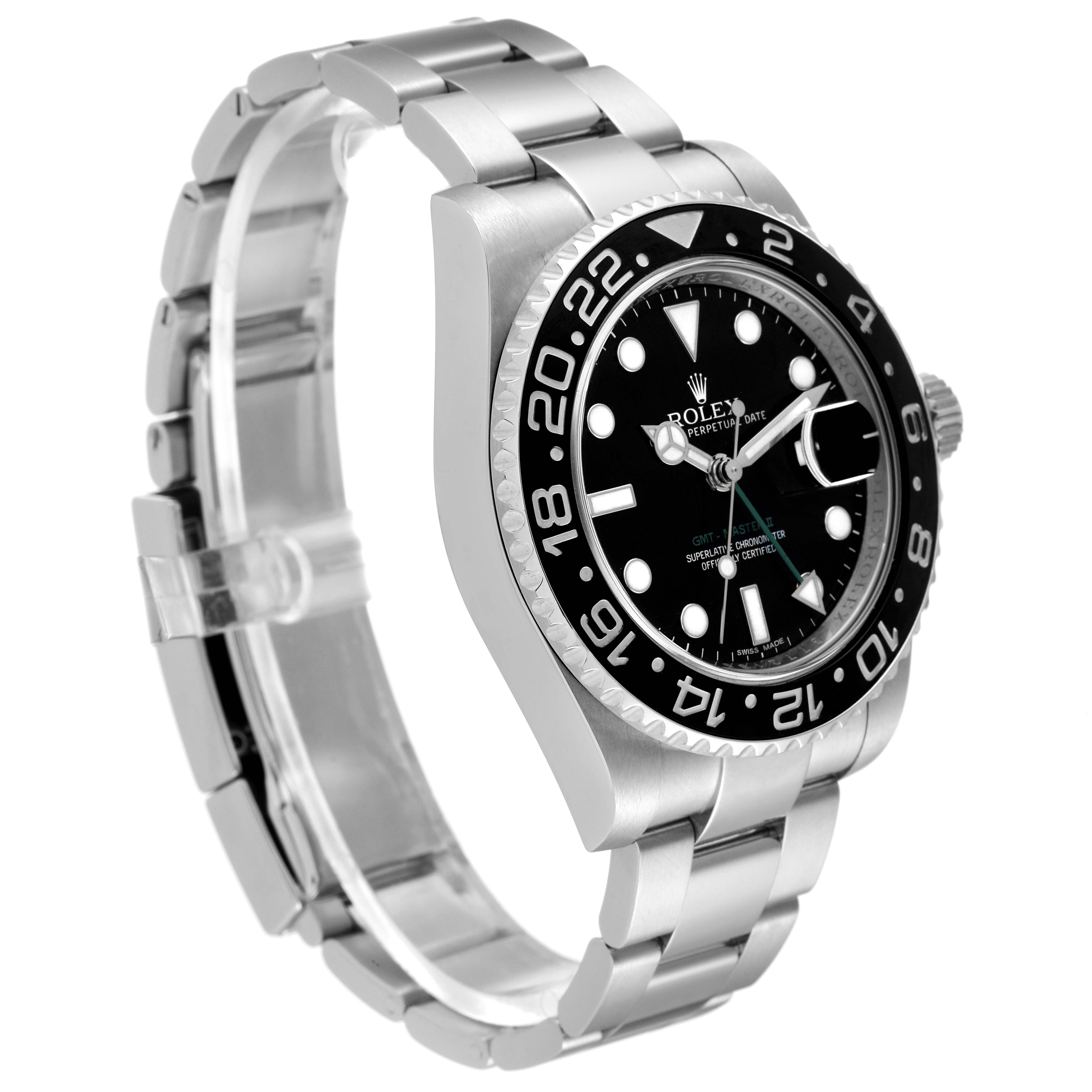 Rolex GMT Master II Black Dial Bezel Steel Mens Watch 116710