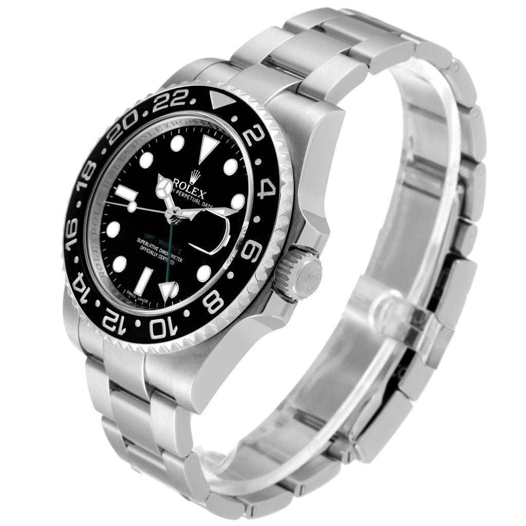 Rolex GMT Master II Black Dial Bezel Steel Mens Watch 116710