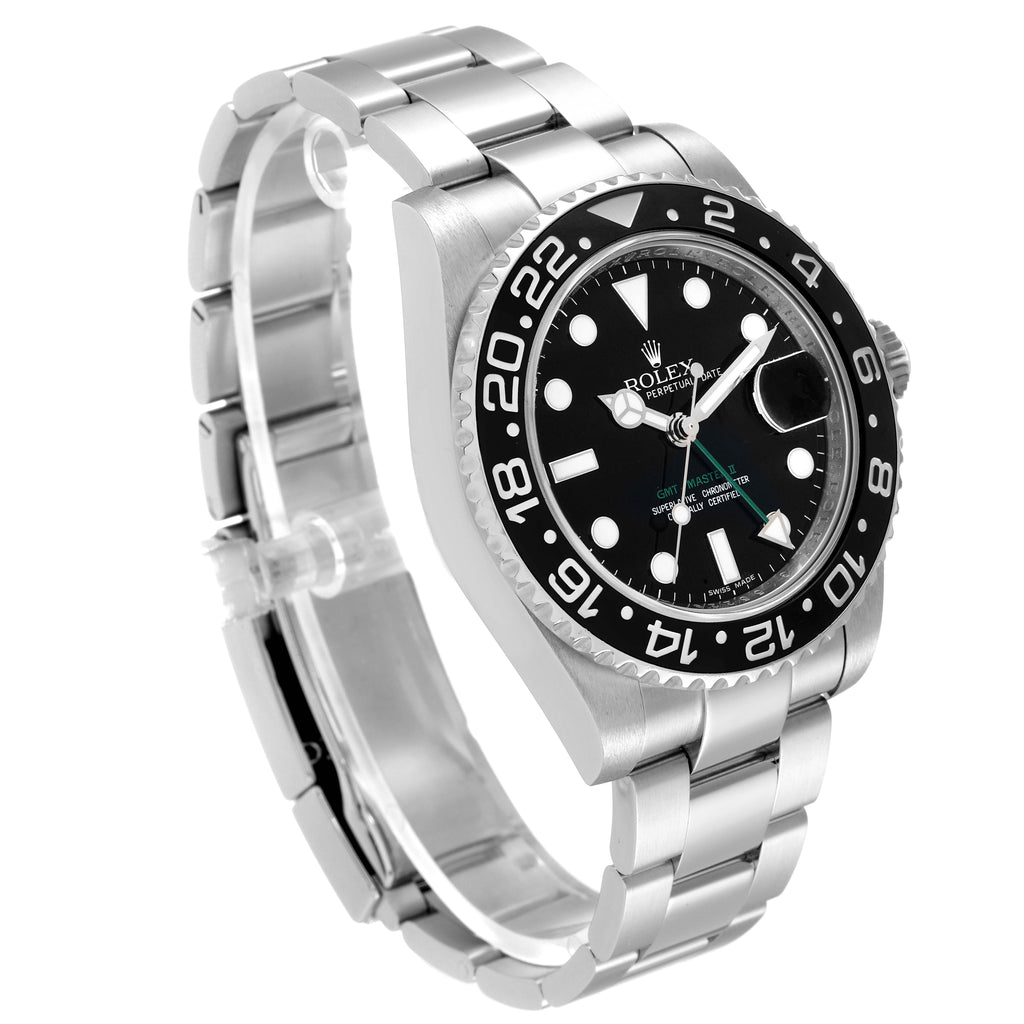 Rolex GMT Master II Black Dial Bezel Steel Mens Watch 116710 Box Card
