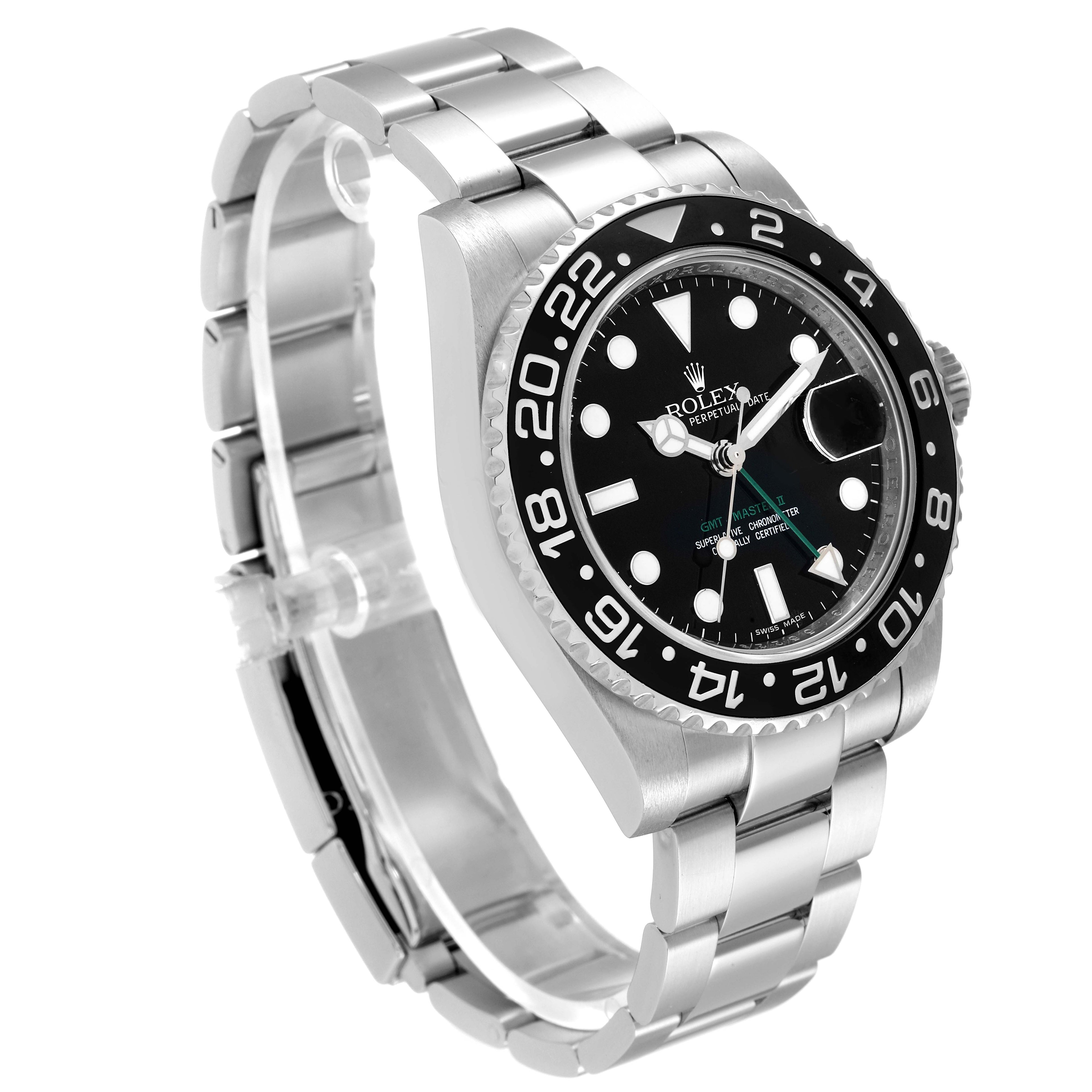 Rolex GMT Master II Black Dial Bezel Steel Mens Watch 116710 Box Card
