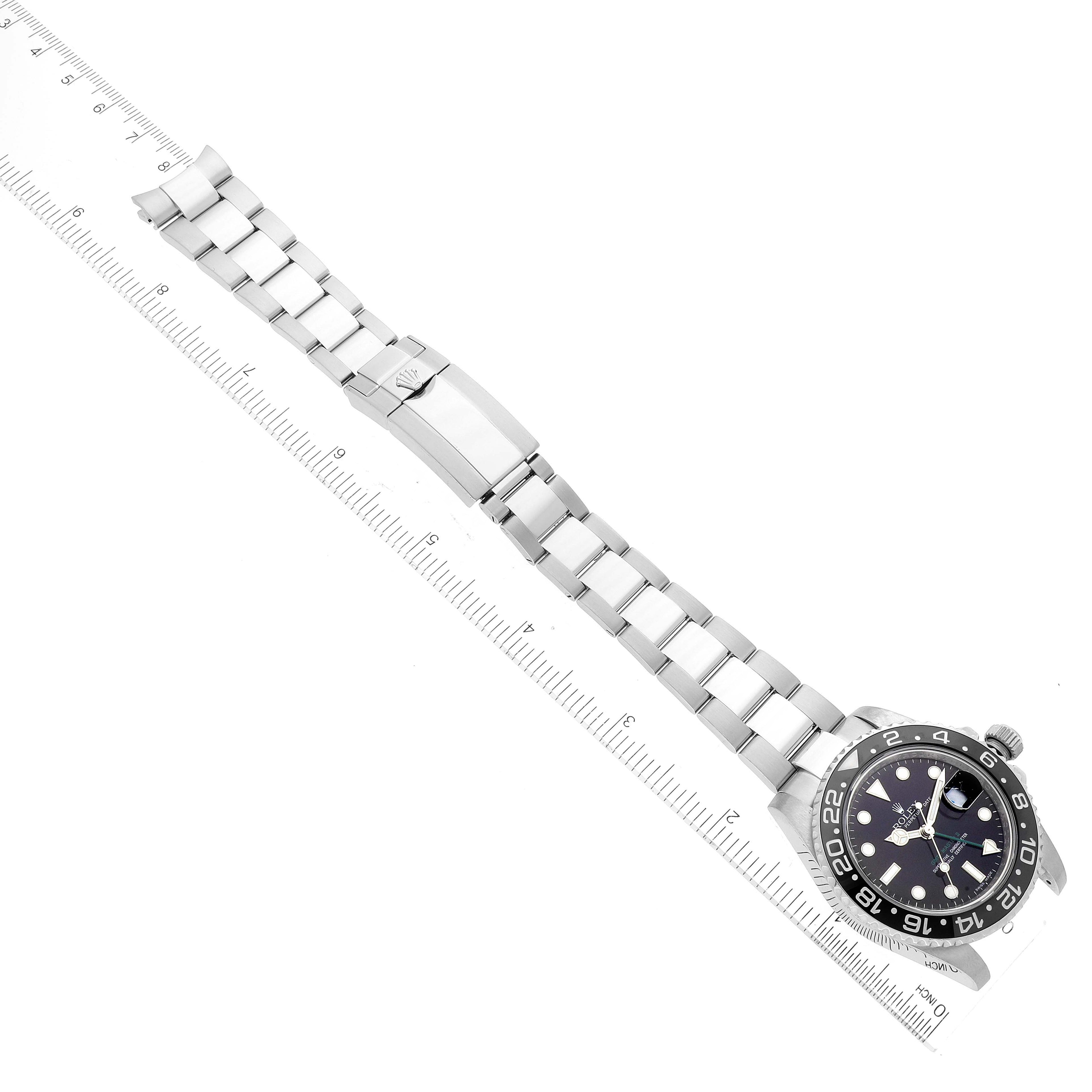 Rolex GMT Master II Black Dial Bezel Steel Mens Watch 116710 Box Card