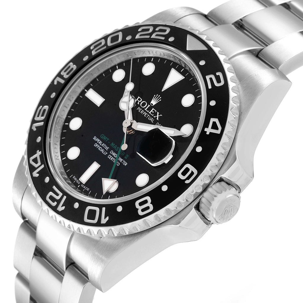 Rolex GMT Master II Black Dial Bezel Steel Mens Watch 116710 Box Card