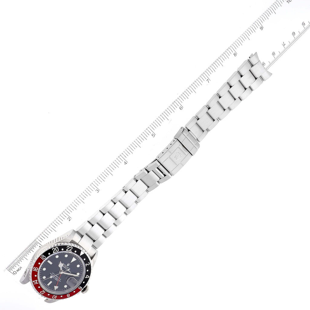 Rolex GMT Master II Black Red Coke Bezel 'Box' Dial Steel Mens Watch 16710