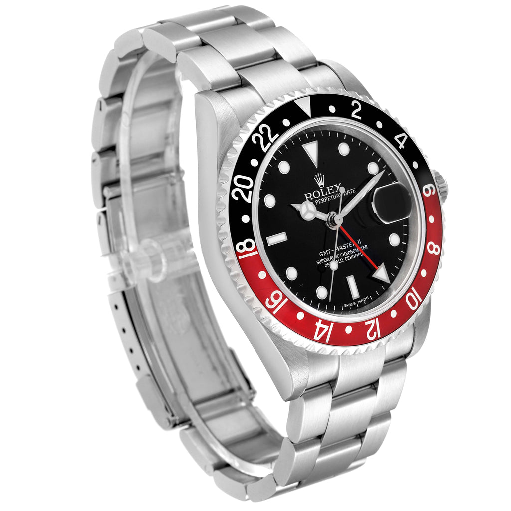 Rolex GMT Master II Black Red Coke Bezel Error Dial Steel Watch 16710 Box Papers