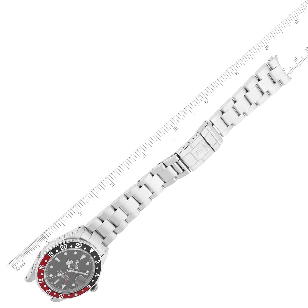 Rolex GMT Master II Black Red Coke Bezel Steel Watch 16710 Box Papers