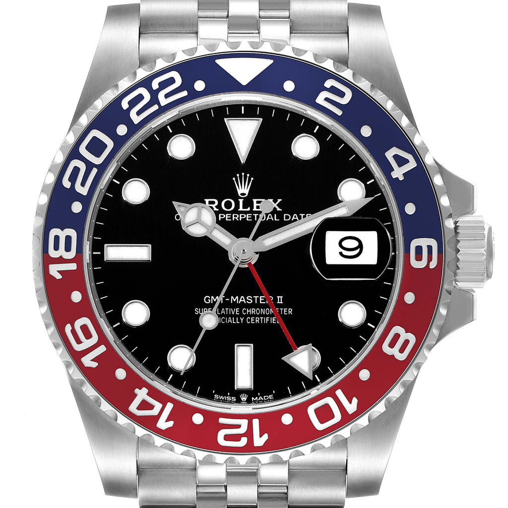 Rolex GMT Master II Blue Red Pepsi Bezel Jubilee Steel Mens Watch 126710 Box Card