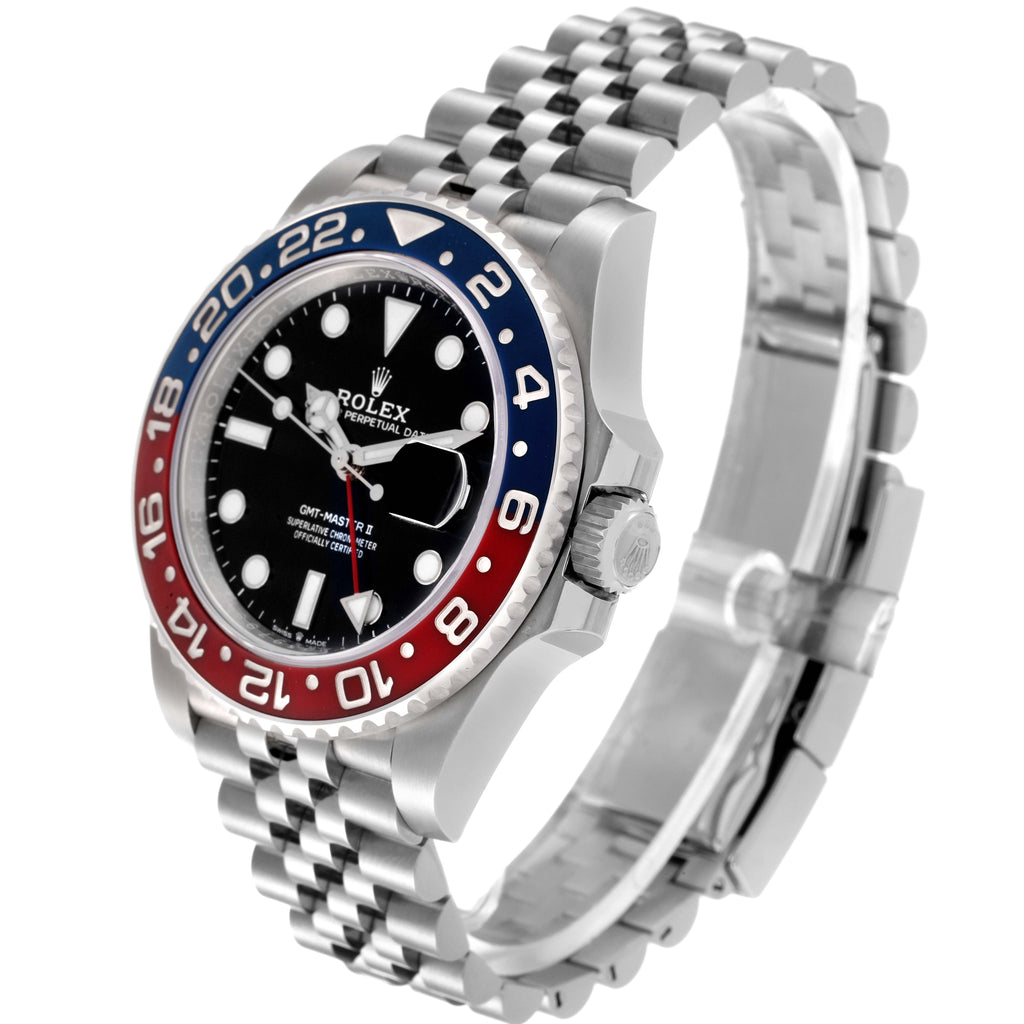Rolex GMT Master II Blue Red Pepsi Bezel Jubilee Steel Mens Watch 126710 Box Card