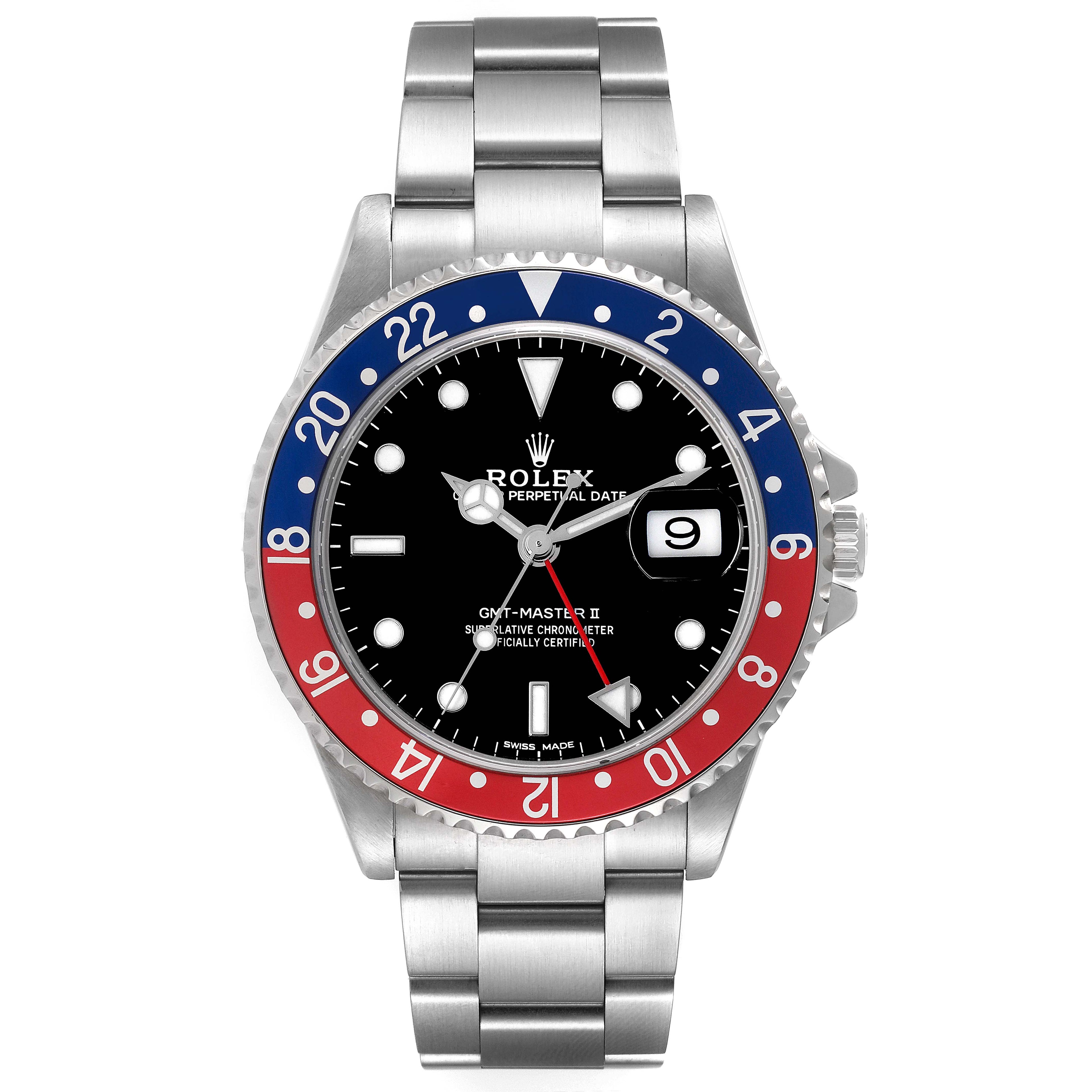 Rolex GMT Master II Blue Red Pepsi Bezel Steel Mens Watch 16710 ADD $200 COKE BEZEL