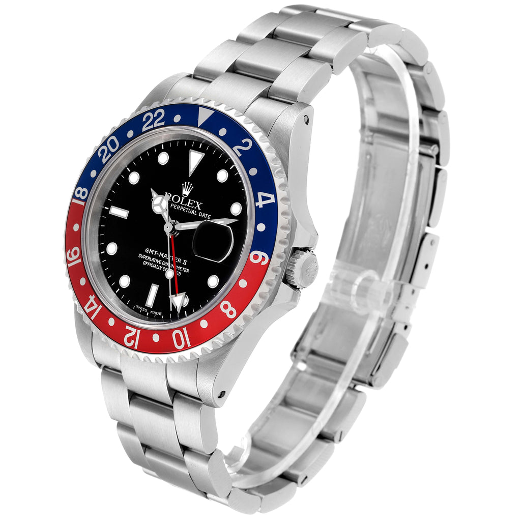 Rolex GMT Master II Blue Red Pepsi Dial Mens Watch 16710