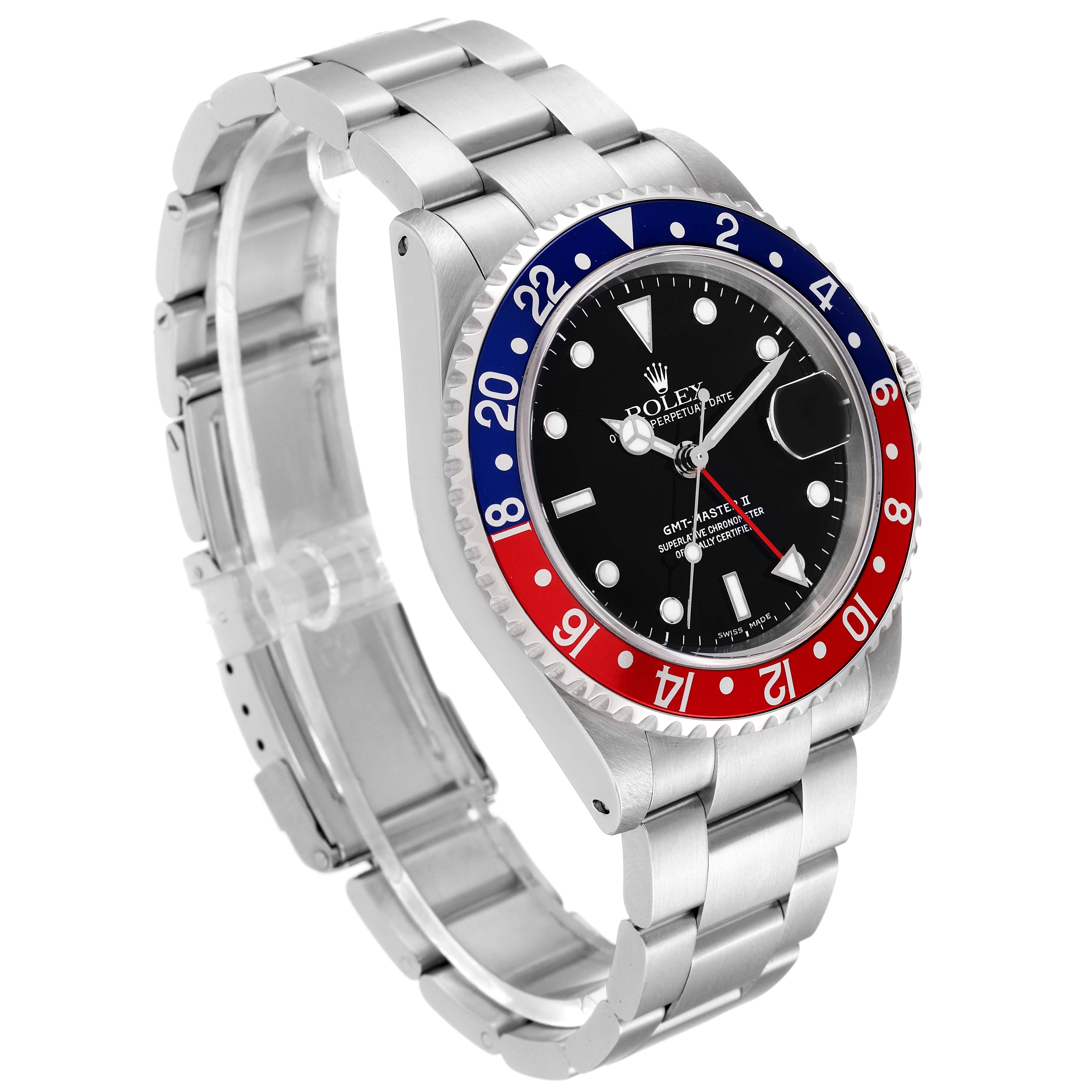 Rolex GMT Master II Blue Red Pepsi Dial Mens Watch 16710