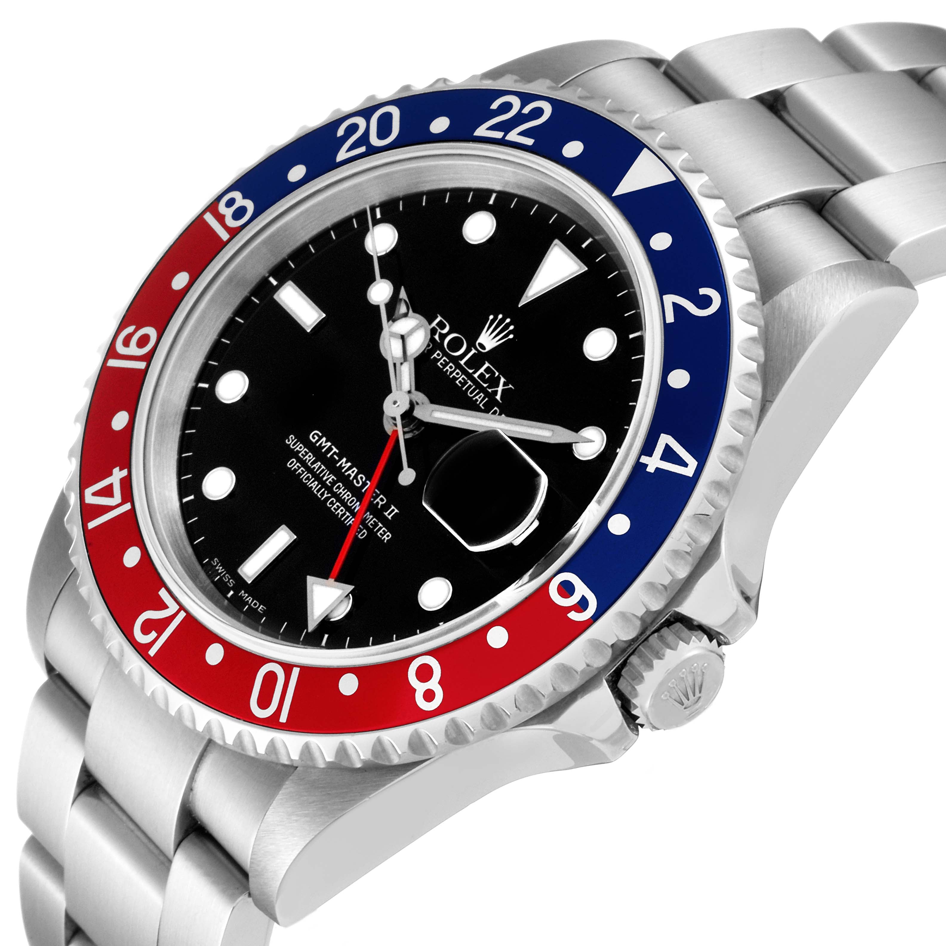 Rolex GMT Master II Black Red Coke Bezel Mens Watch 16710 Box Papers