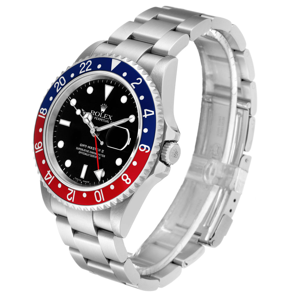 Rolex GMT Master II Black Red Coke Bezel Mens Watch 16710 Box Papers